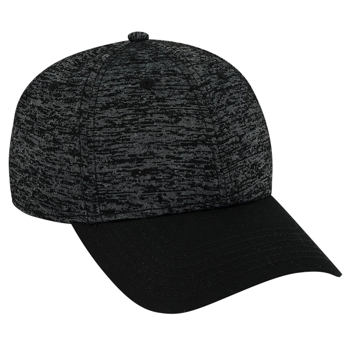 Right View of 0380 - Blk/Hthr. Blk OTTO CAP 6 Panel Low Profile Baseball Cap