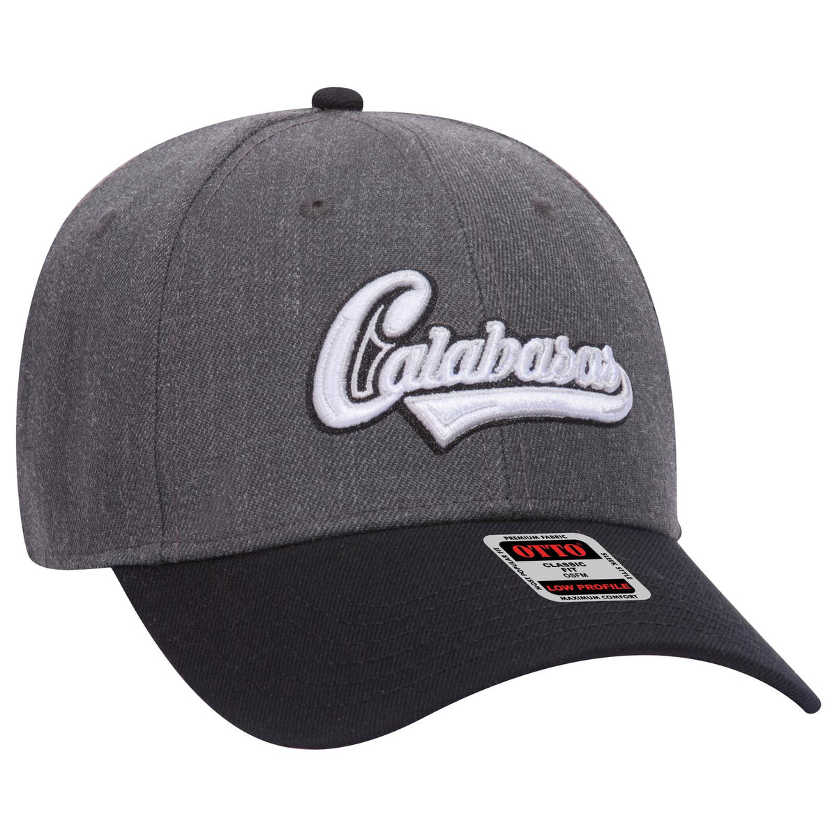 Right View of 0380 - Blk/Hthr. Blk OTTO CAP 6 Panel Low Profile Baseball Cap