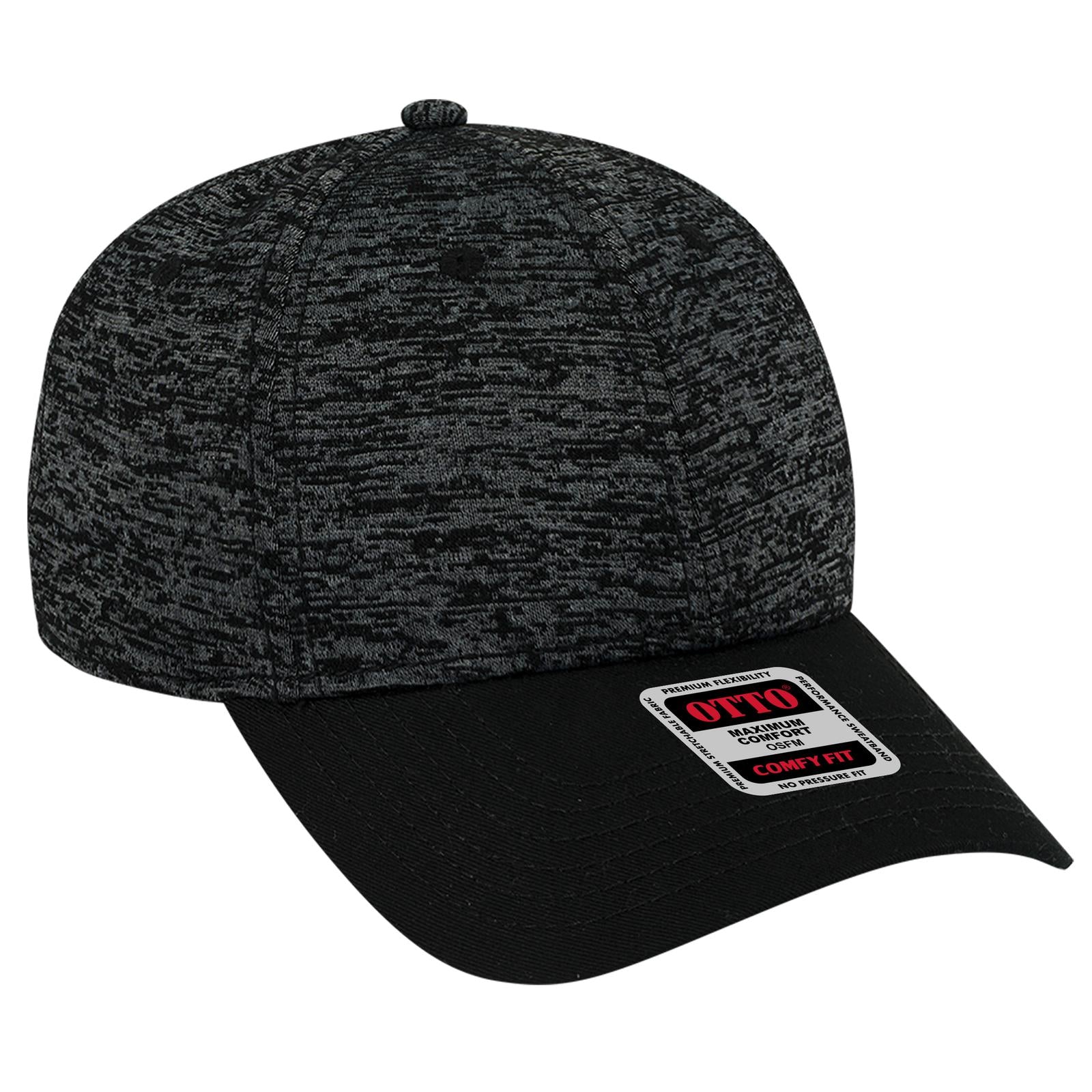 Right View of 0380 - Blk/Hthr. Blk OTTO CAP "OTTO COMFY FIT" 6 Panel Low Profile Baseball Cap