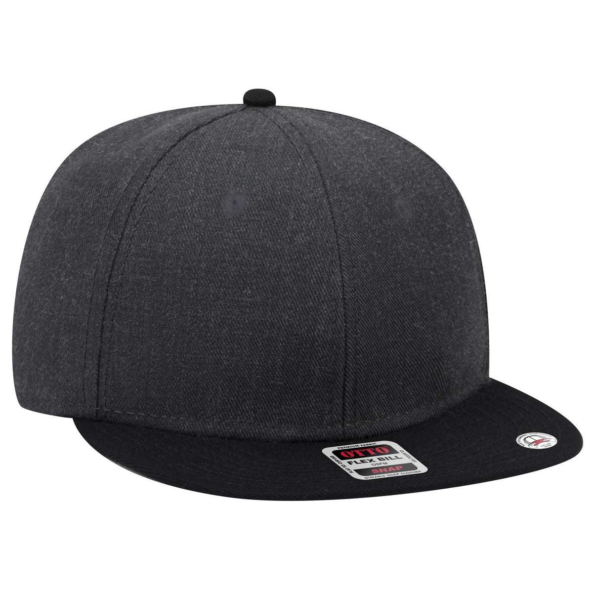 Right View of 038080 - Blk/H.Blk/H.Blk OTTO CAP "OTTO SNAP" 6 Panel Pro Style Snapback Hat