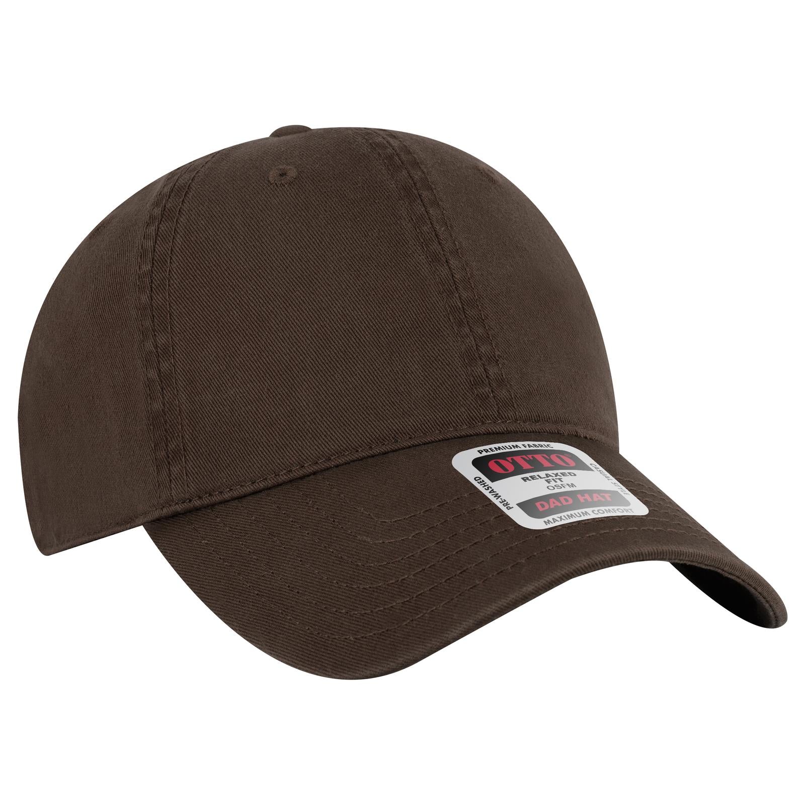 Front View of 039 - Dk. Brown OTTO CAP 6 Panel Low Profile Dad Hat