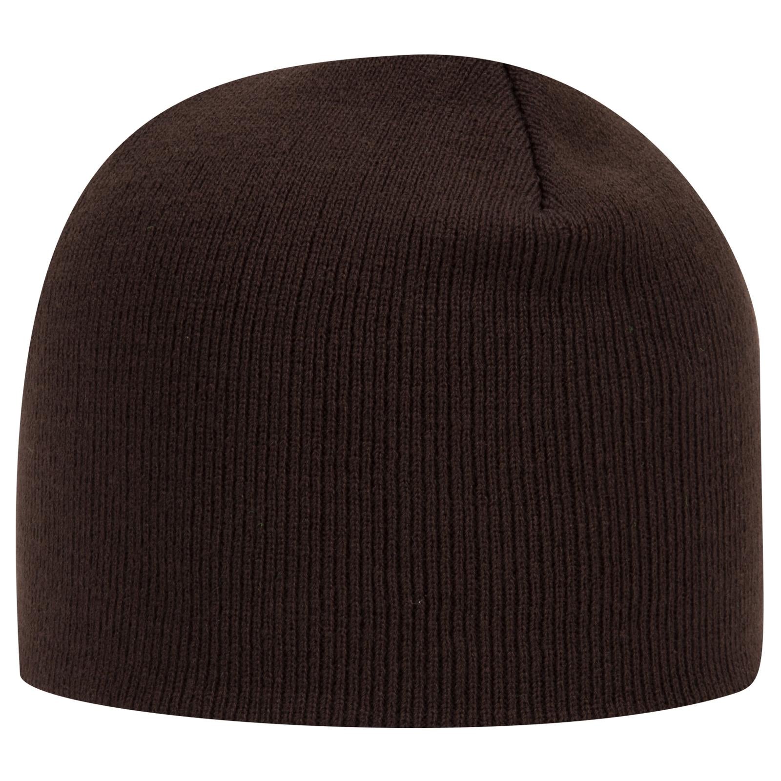 Front View of 039 - Dk. Brown OTTO CAP 8" Classic Knit Beanie