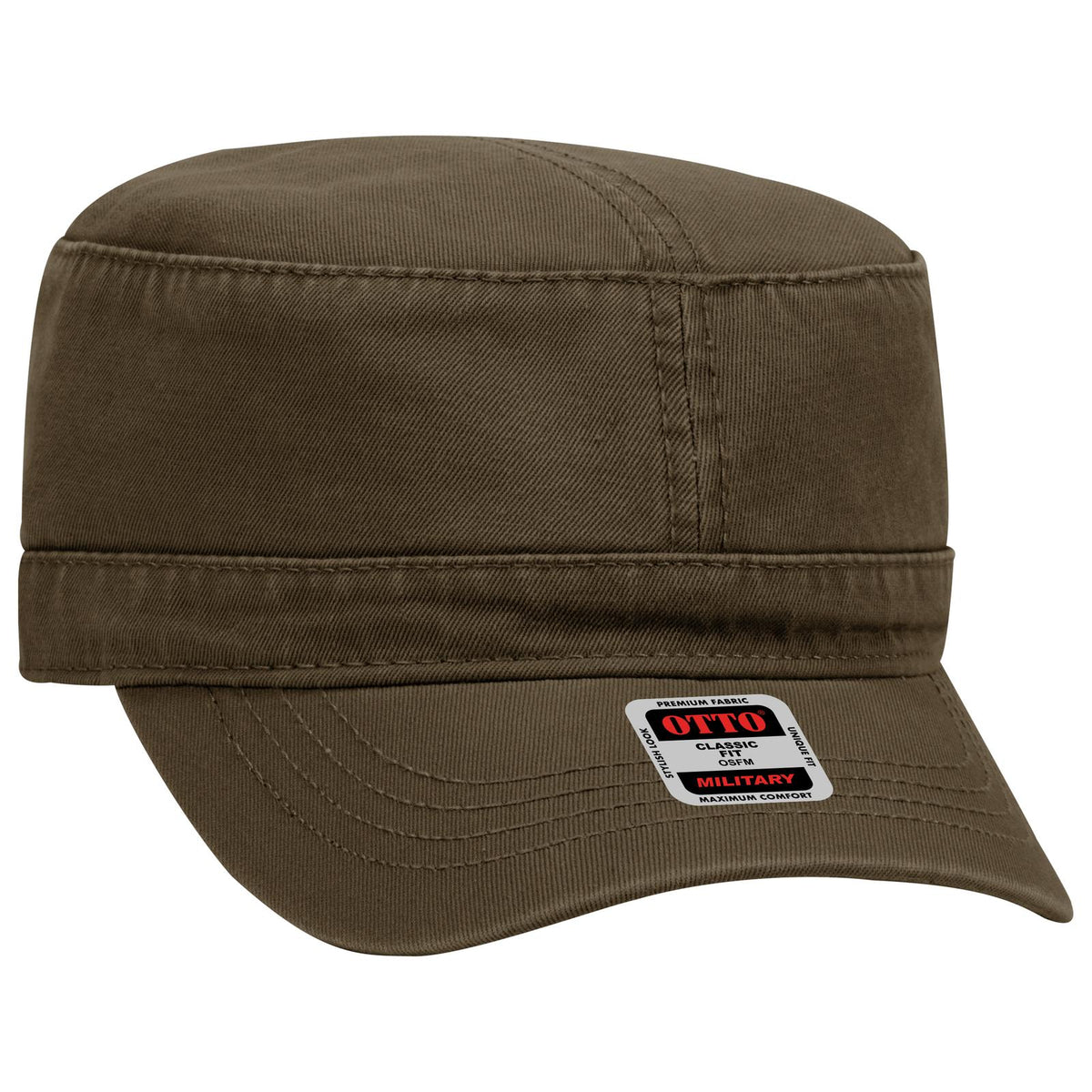 Right View of 039 - Dk. Brown OTTO CAP Military Hat