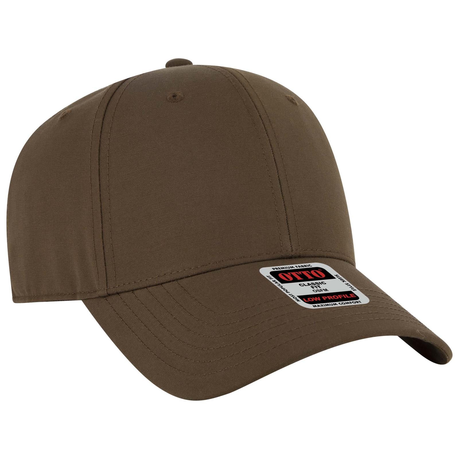 Front View of 039B - D Brn OTTO CAP 6 Panel Low Profile Baseball Cap