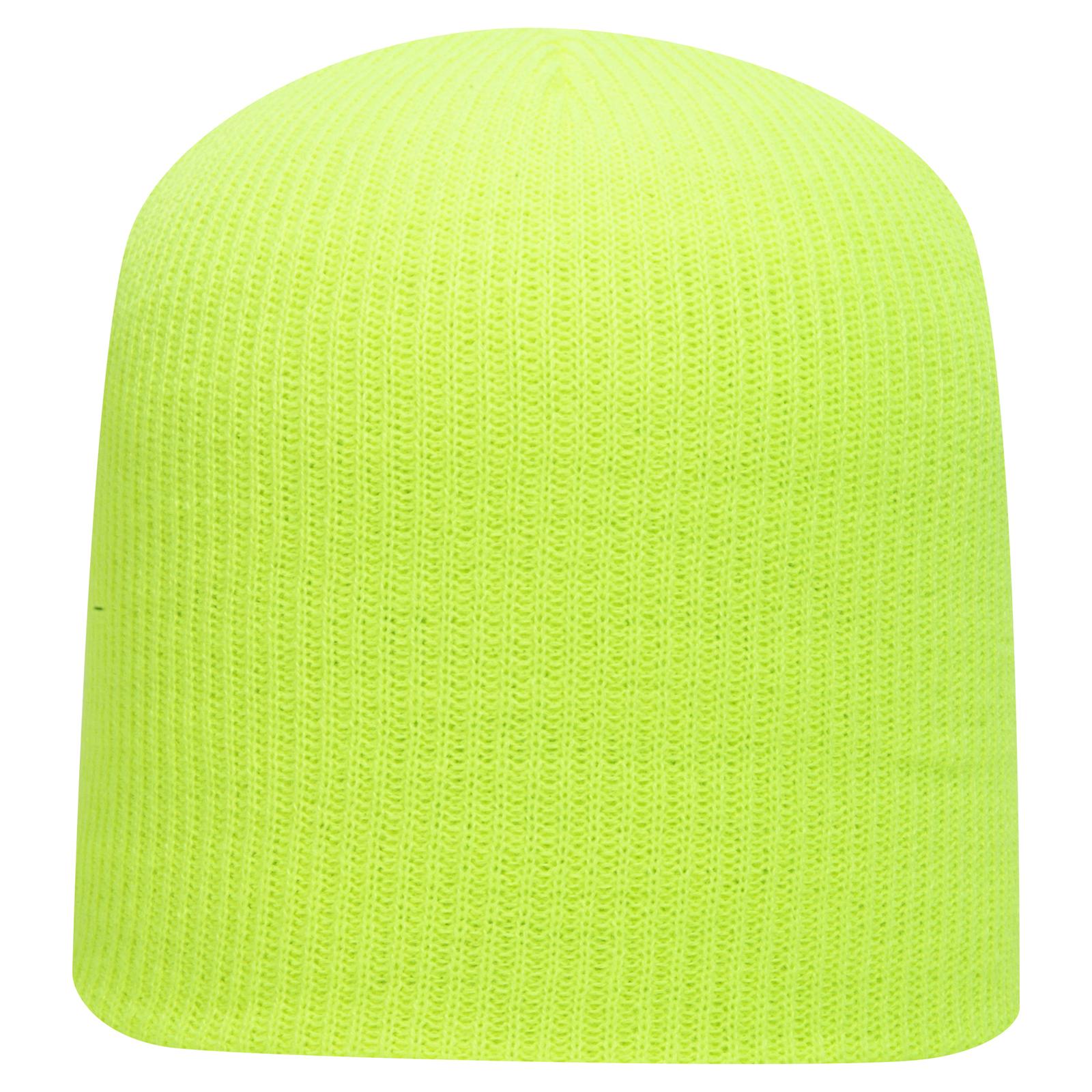 Front View of 040 - N. Yellow OTTO CAP 9 1/2" Premium Rib Knit Beanie