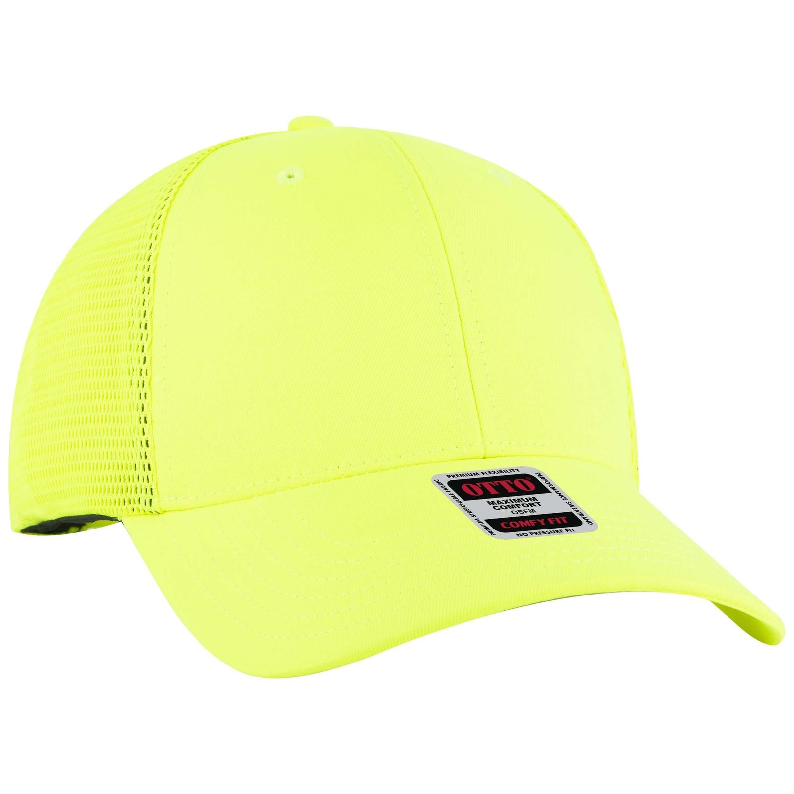 Right View of 040 - N. Yellow OTTO CAP "OTTO COMFY FIT" 6 Panel Low Profile Mesh Back Trucker Hat