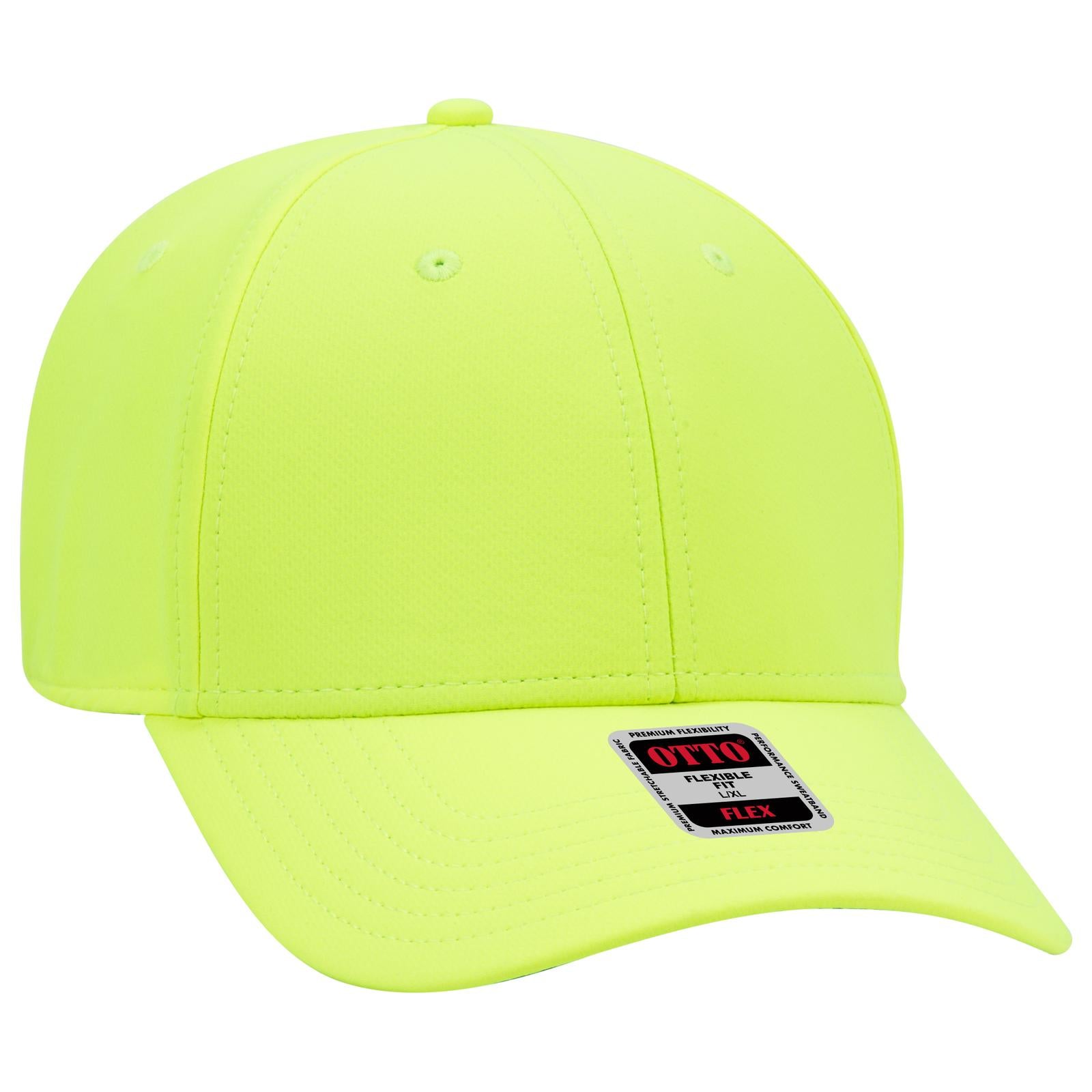 Front View of 040 - N. Yellow OTTO CAP "OTTO FLEX" Fitted UPF 50+ 6 Panel Low Profile Baseball Cap