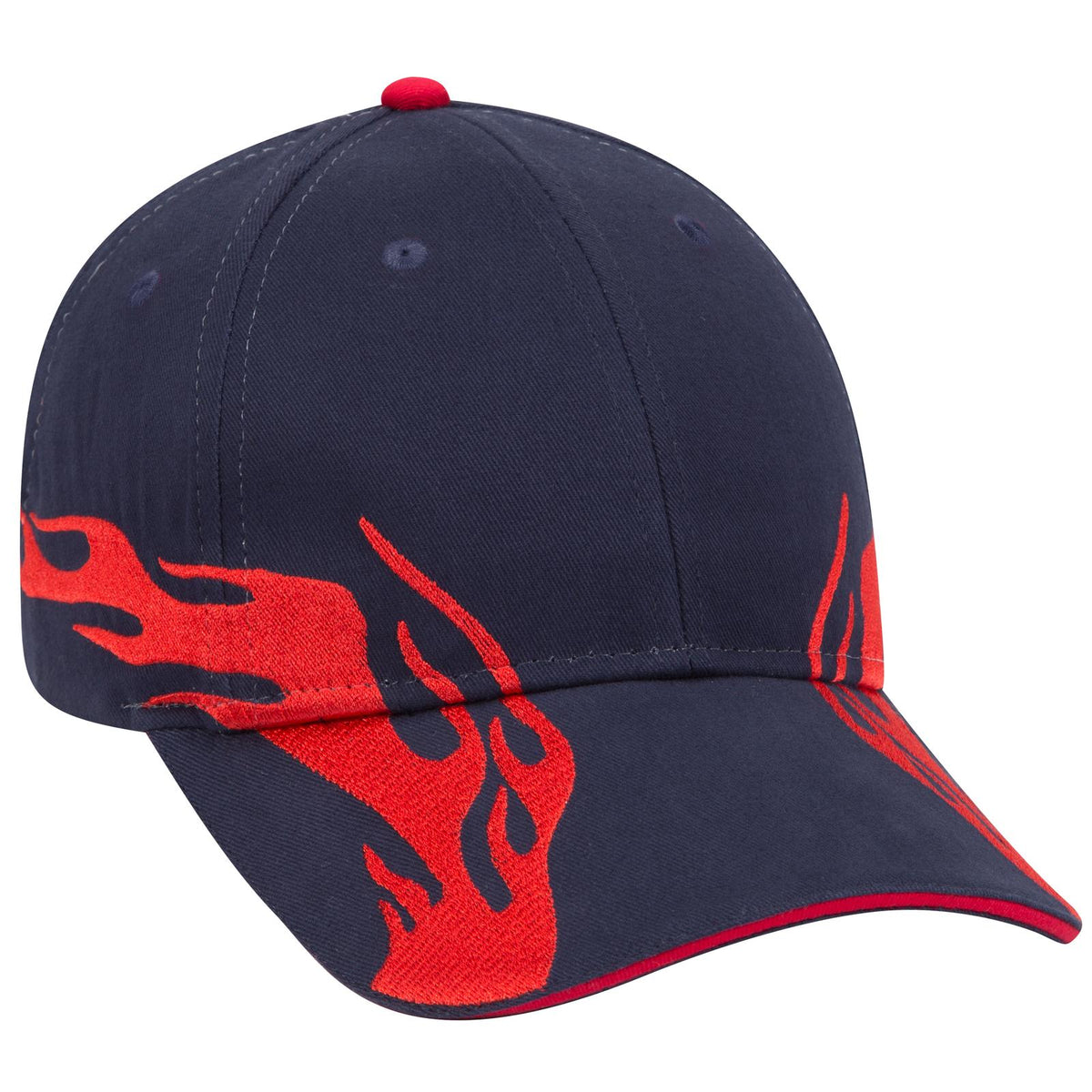Right View of 040202D - Nvy/Red/Red OTTO CAP 6 Panel Low Profile Baseball Cap
