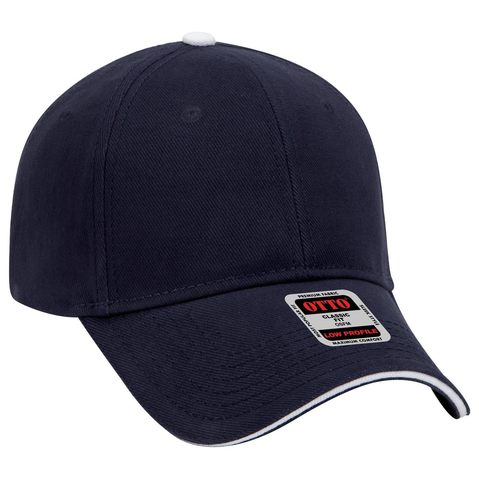 Front View of 040416 - Nvy/Nvy/Wht OTTO CAP 6 Panel Low Profile Baseball Cap
