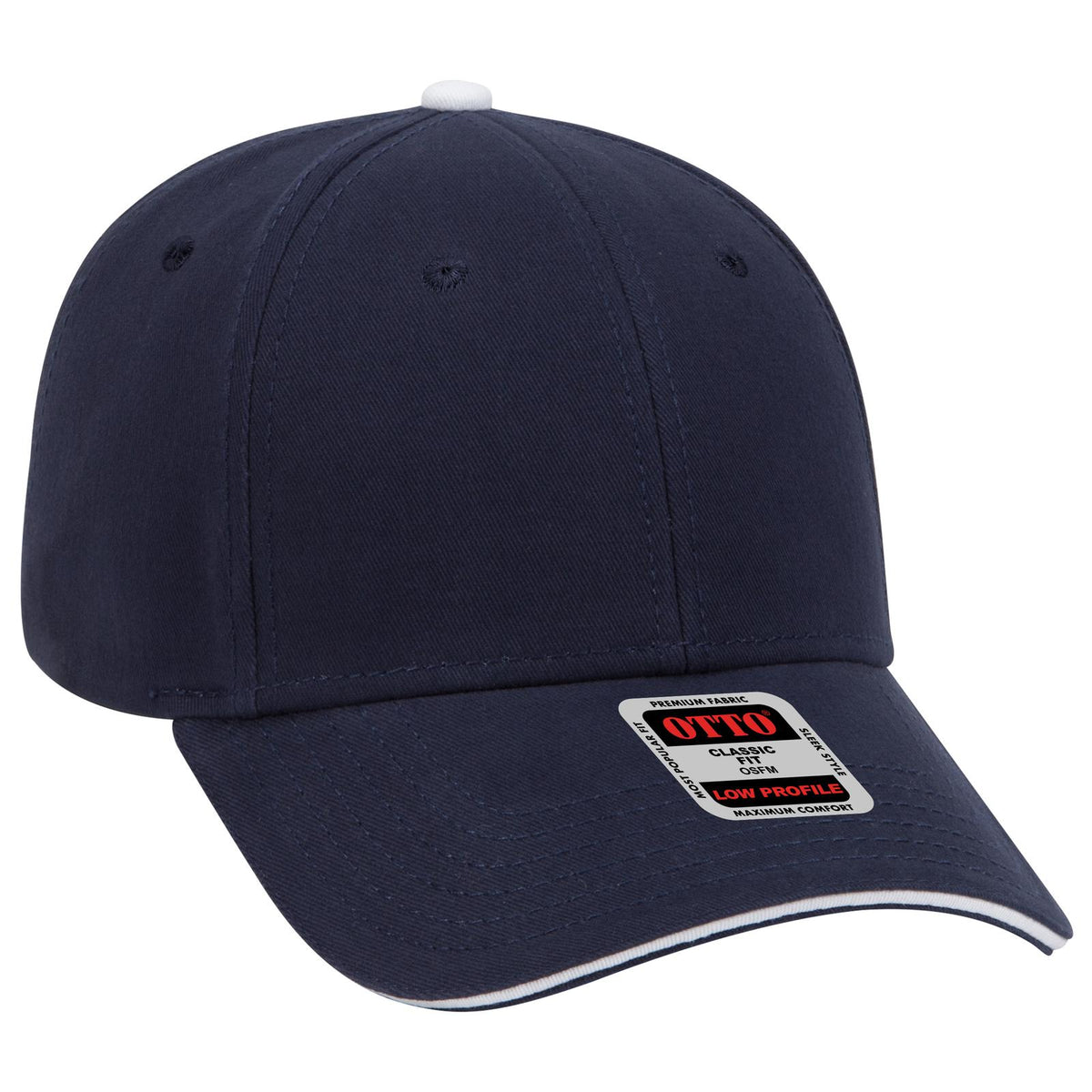 Right View of 040416 - Nvy/Nvy/Wht OTTO CAP 6 Panel Low Profile Baseball Cap