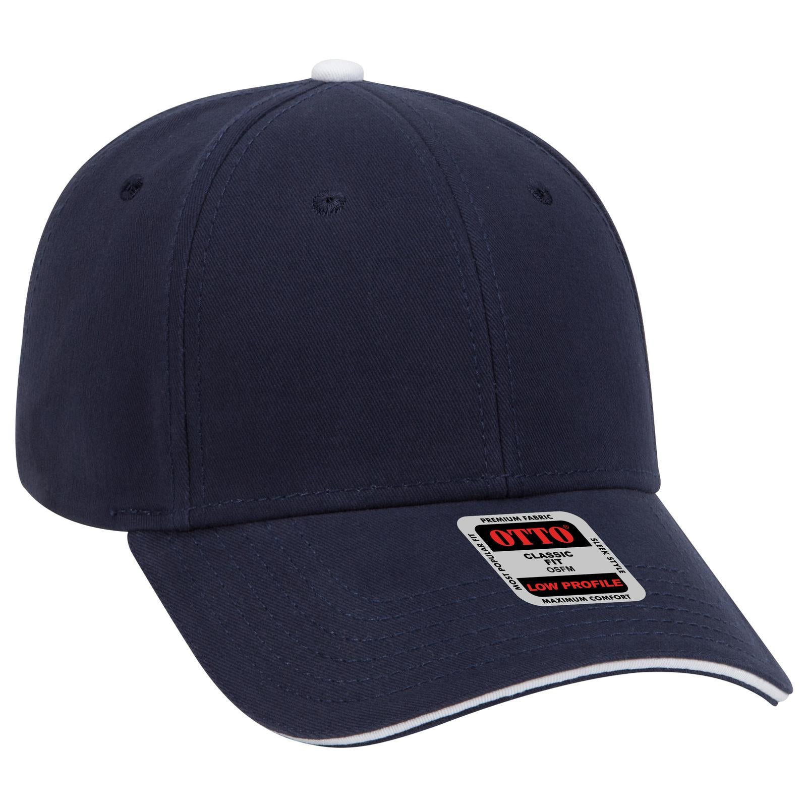 Front View of 040416 - Nvy/Nvy/Wht OTTO CAP 6 Panel Low Profile Baseball Cap
