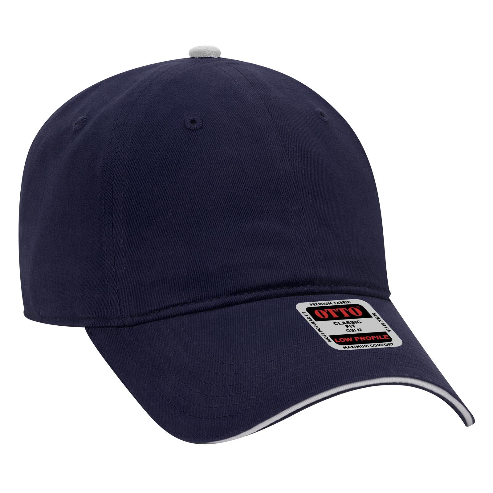 Right View of 040416 - Nvy/Nvy/Wht OTTO CAP 6 Panel Low Profile Baseball Cap