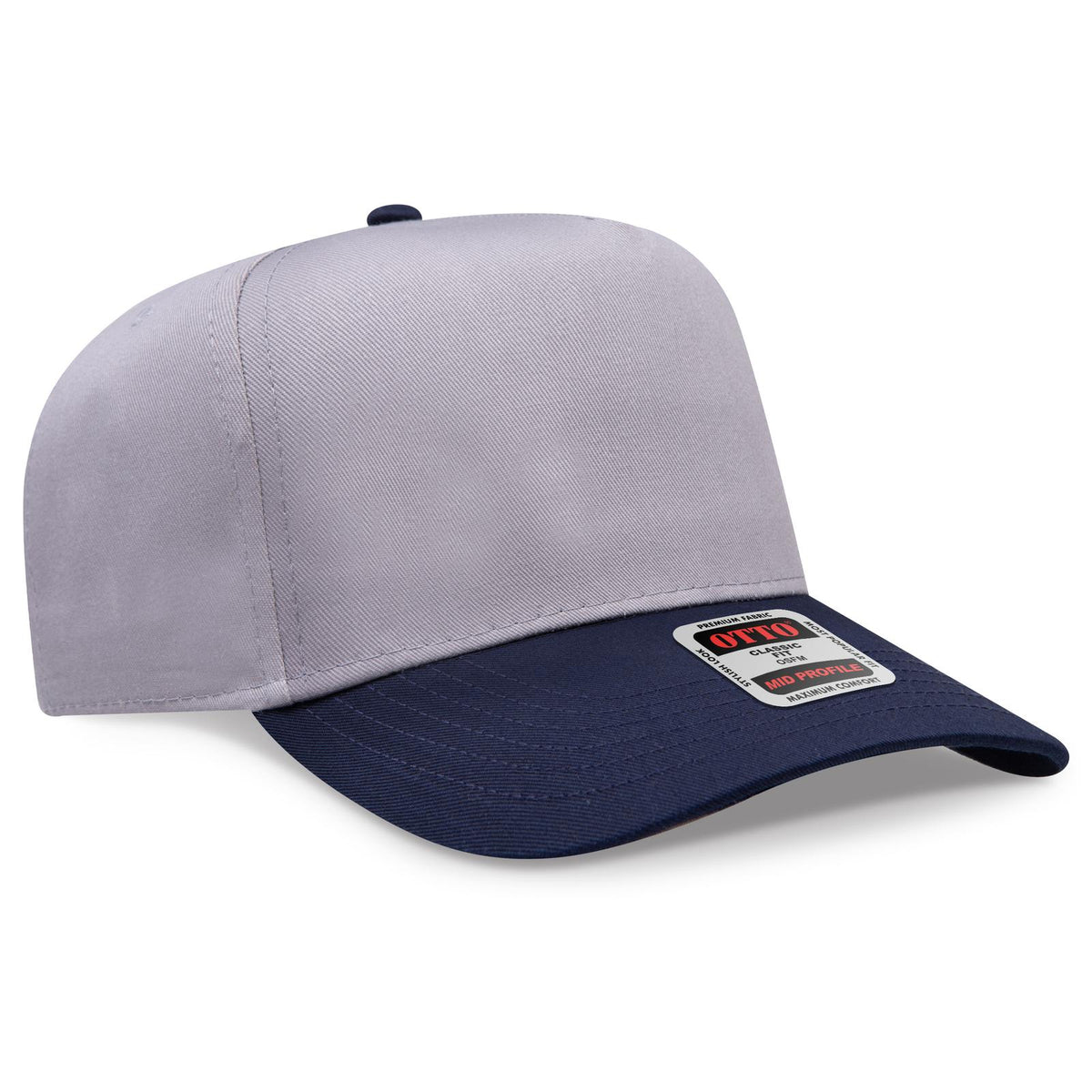 Right View of 0414 - Nvy/Gry OTTO CAP 5 Panel Mid Profile Baseball Cap