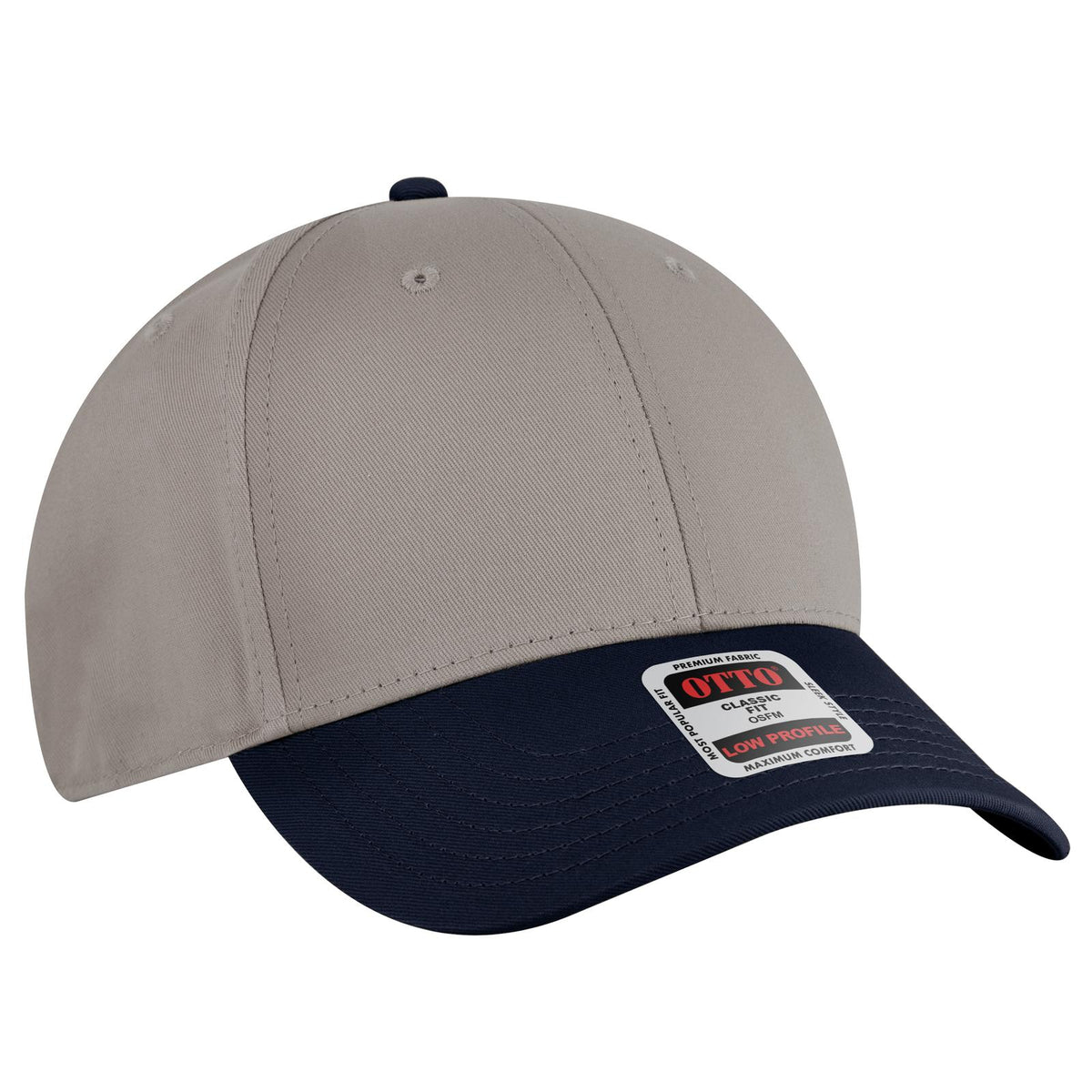 Right View of 041414 - Nvy/Gry/Gry OTTO CAP 6 Panel Low Profile Baseball Cap
