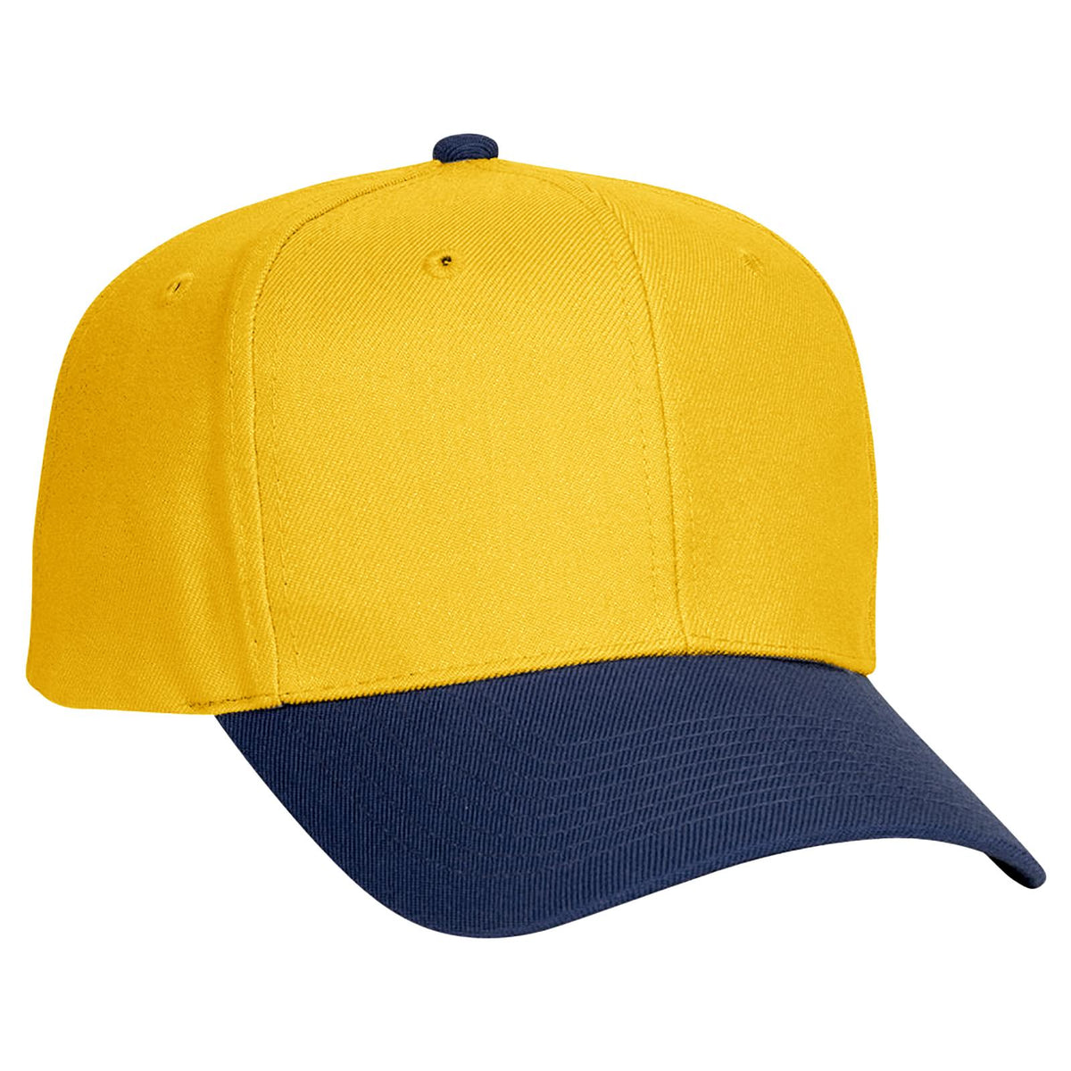 Right View of 0420 - Nvy/Yel OTTO CAP 6 Panel Mid Profile Baseball Cap