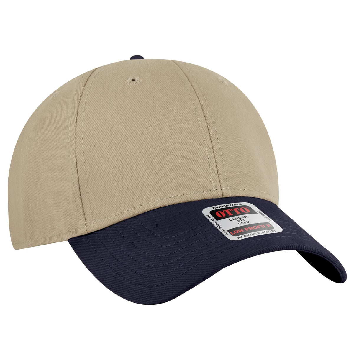 Right View of 0432 - Nvy/Kha OTTO CAP 6 Panel Low Profile Baseball Cap
