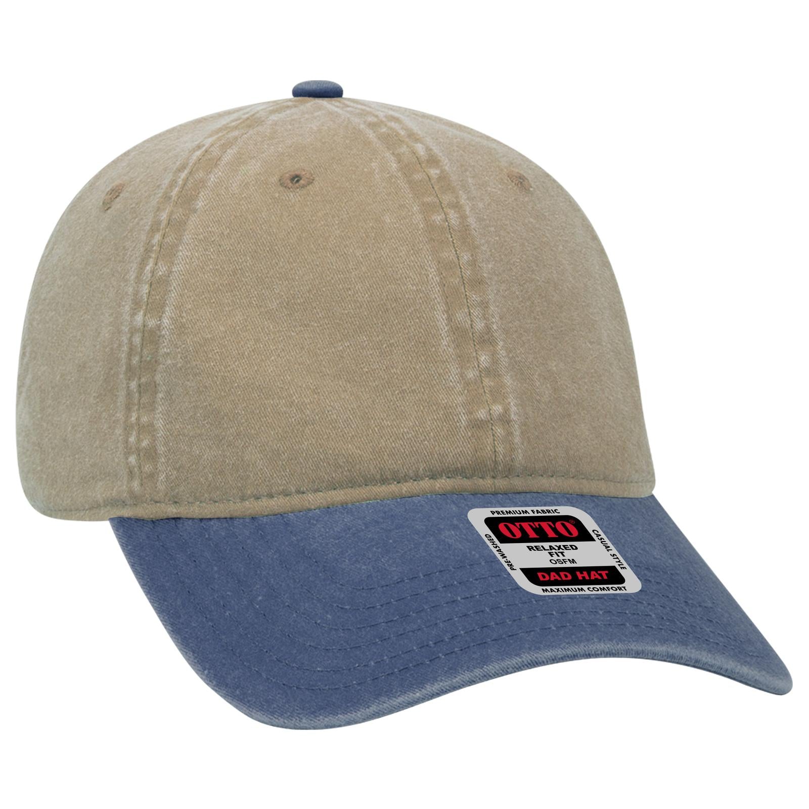 Right View of 0432 - Nvy/Kha OTTO CAP 6 Panel Low Profile Dad Hat