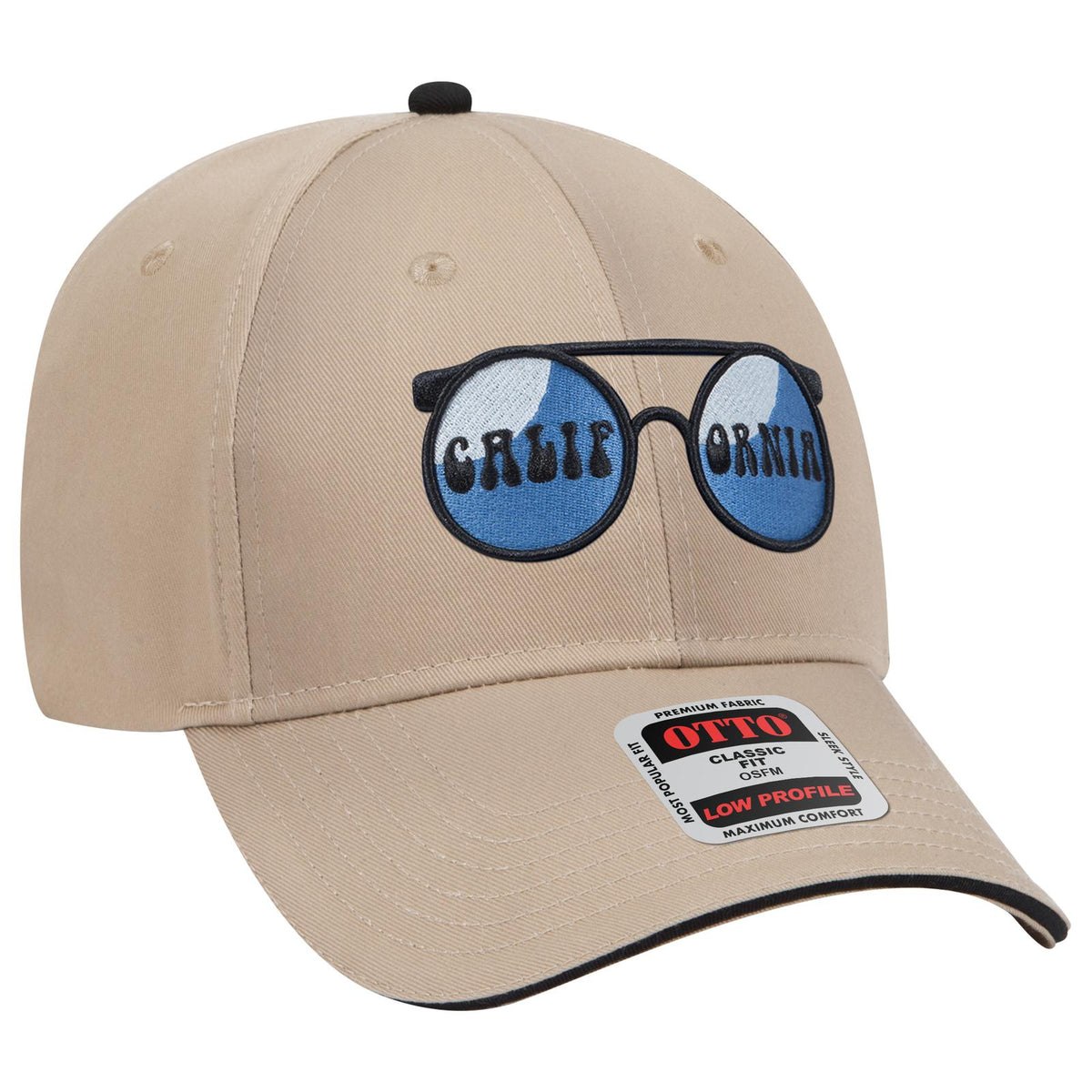 Right View of 043232 - Nvy/Kha/Kha OTTO CAP 6 Panel Low Profile Baseball Cap