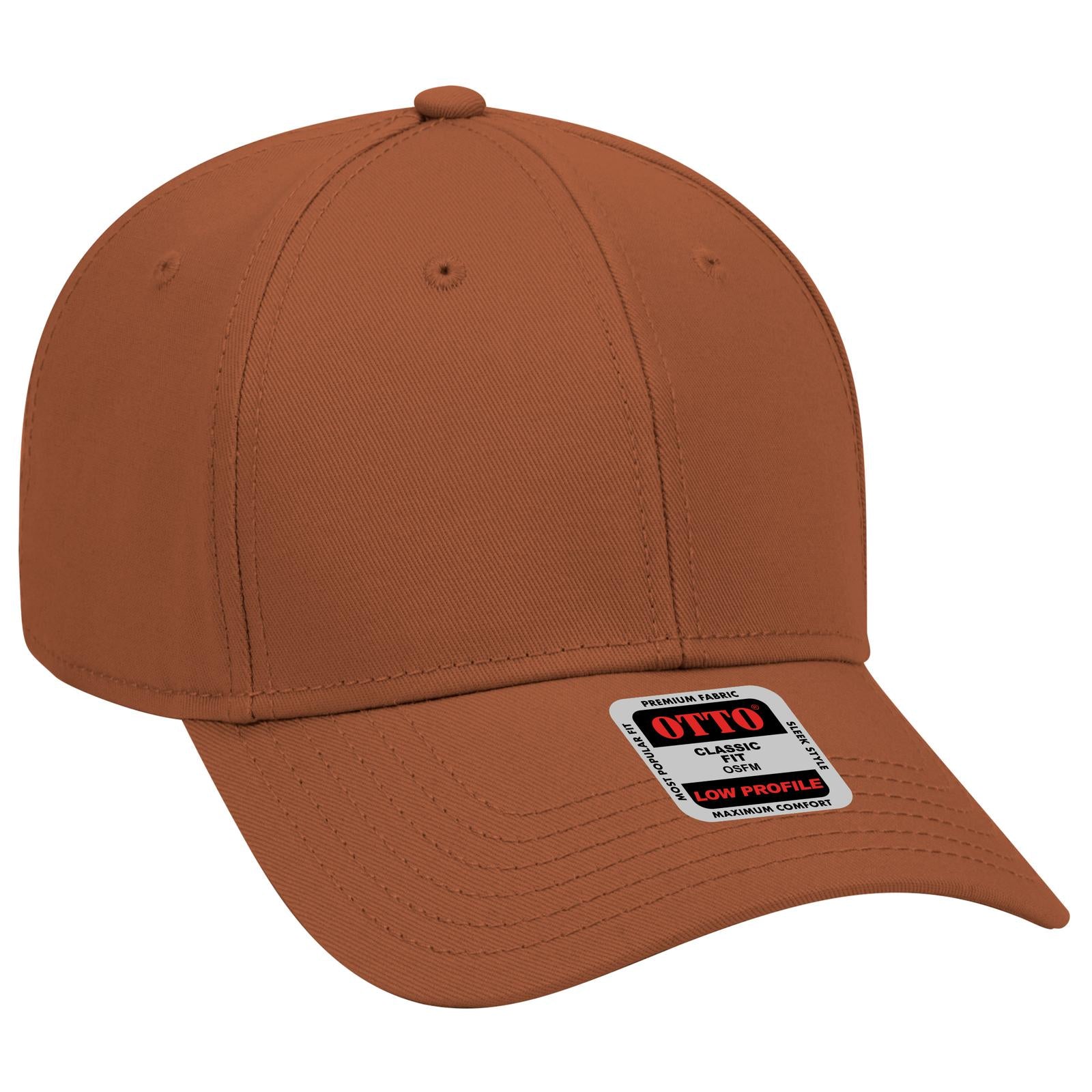 Front View of 044 - Tx. Orange OTTO CAP 6 Panel Low Profile Baseball Cap
