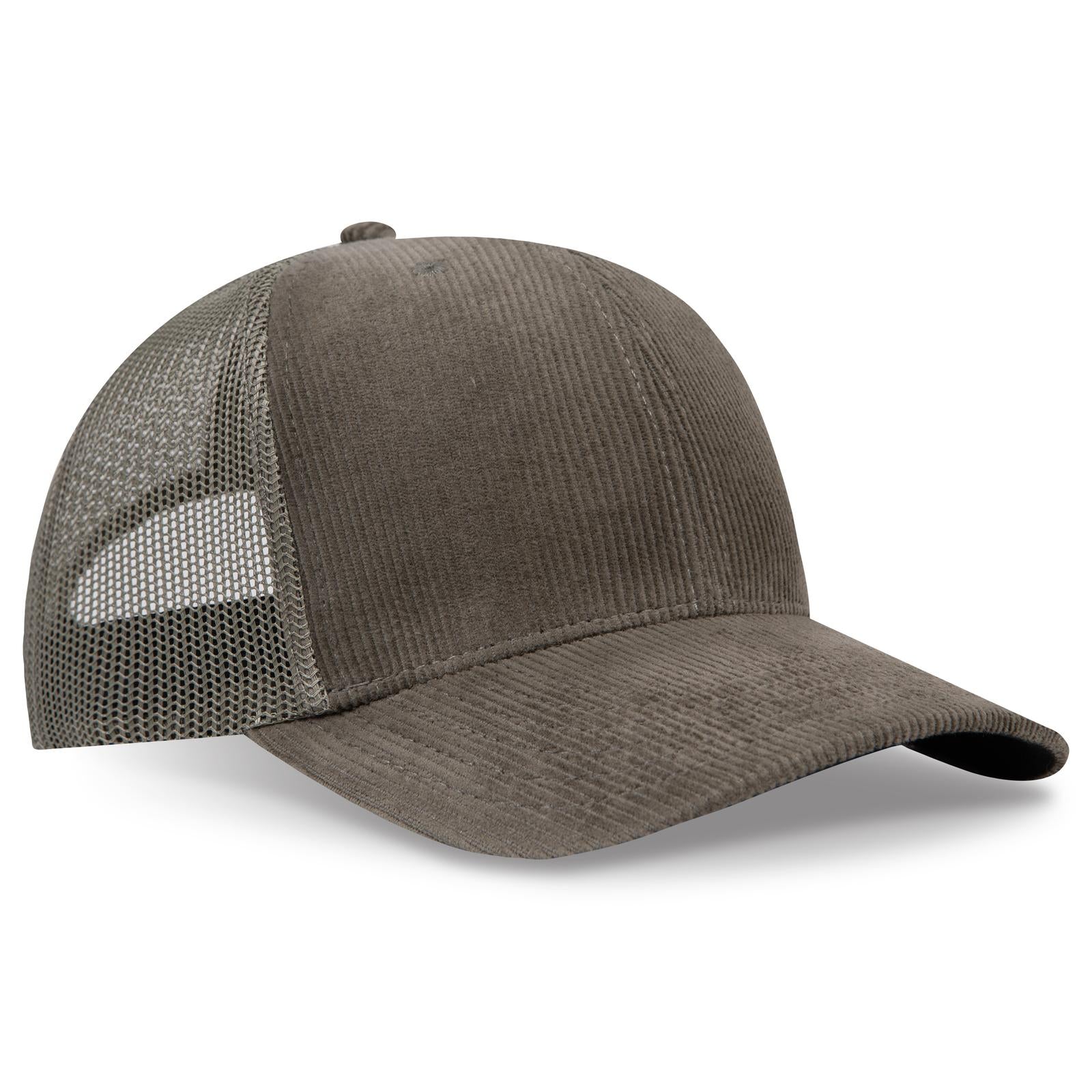 Right View of 046F - Dk Ol Grn OTTO CAP 6 Panel Mid Profile Mesh Back Trucker Hat
