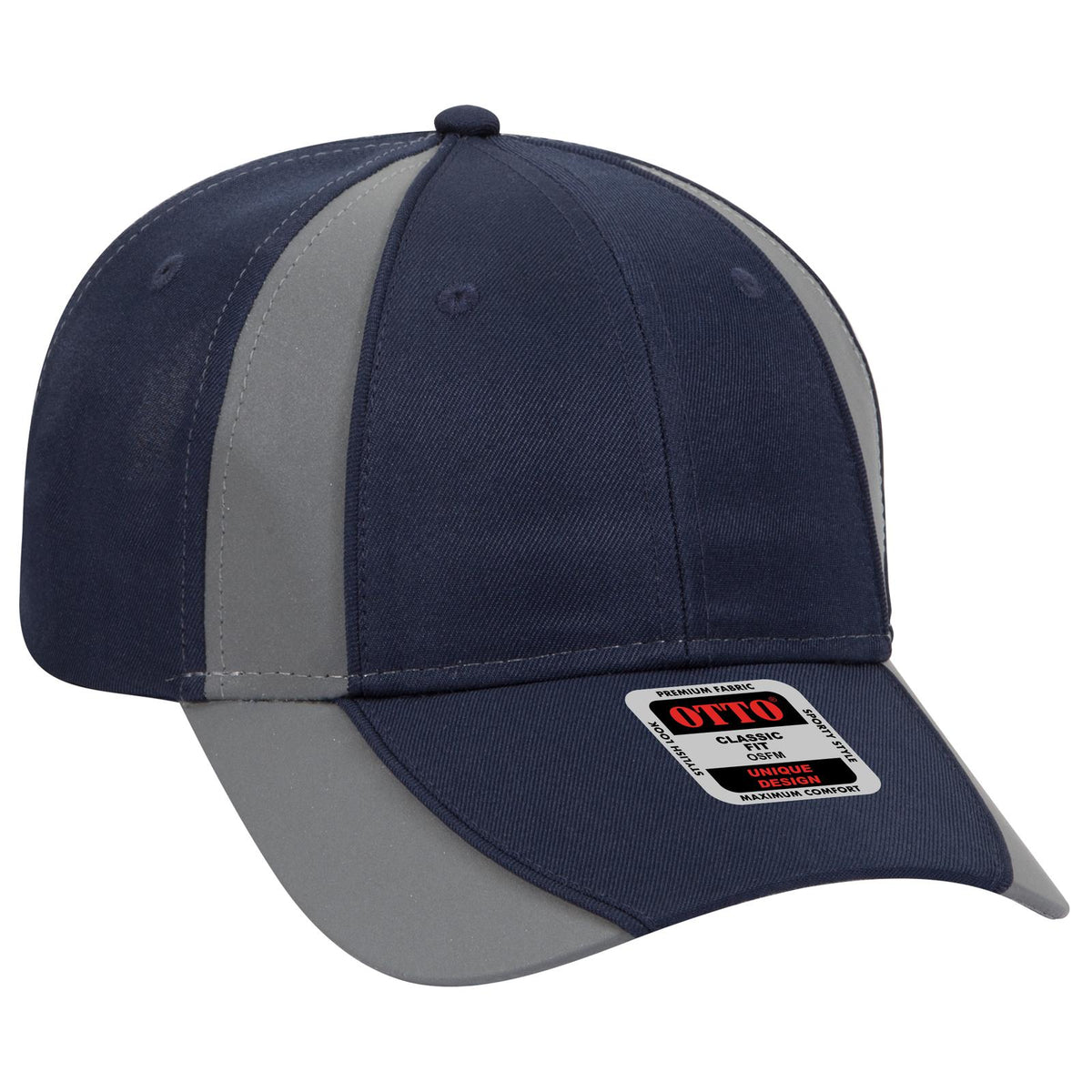 Right View of 0498 - Nvy/Ref.Gry OTTO CAP 6 Panel Low Profile Baseball Cap