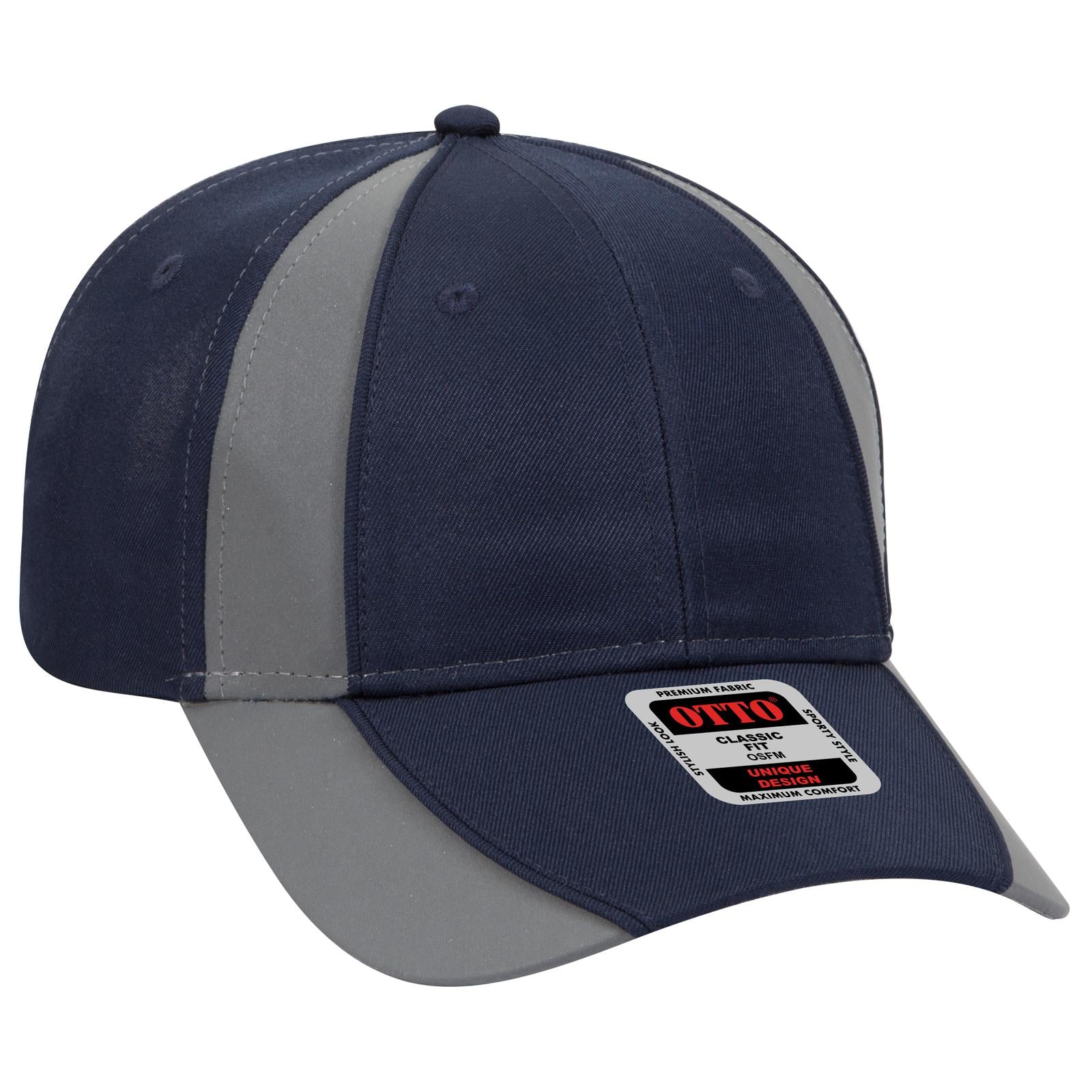 Right View of 0498 - Nvy/Ref.Gry OTTO CAP 6 Panel Low Profile Baseball Cap