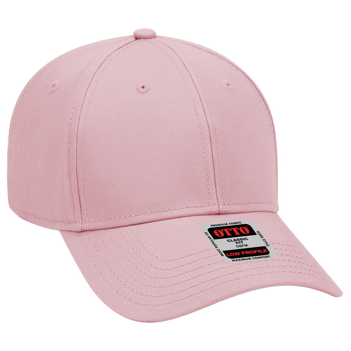 Right View of 050 - Pink OTTO CAP 6 Panel Low Profile Baseball Cap