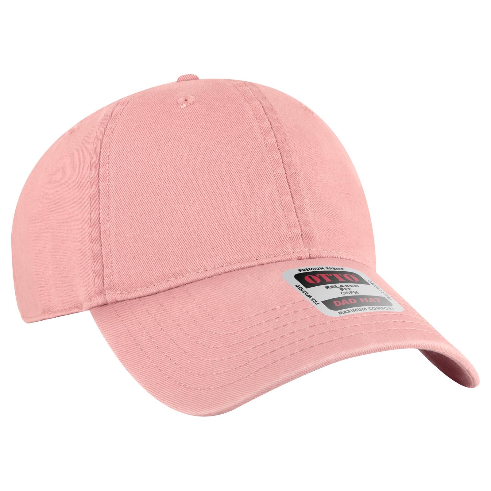 Front View of 050 - Pink OTTO CAP 6 Panel Low Profile Dad Hat