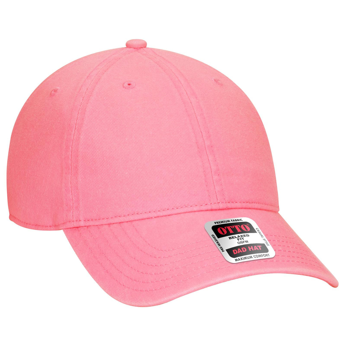 Right View of 050 - Pink OTTO CAP 6 Panel Low Profile Dad Hat