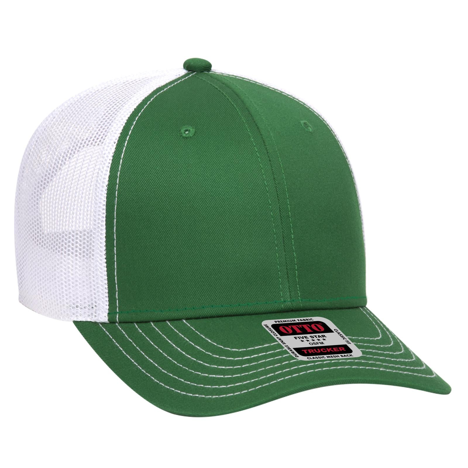 Right View of 050516 - Kly/Kly/Wht OTTO CAP 6 Panel Low Profile Mesh Back Trucker Hat
