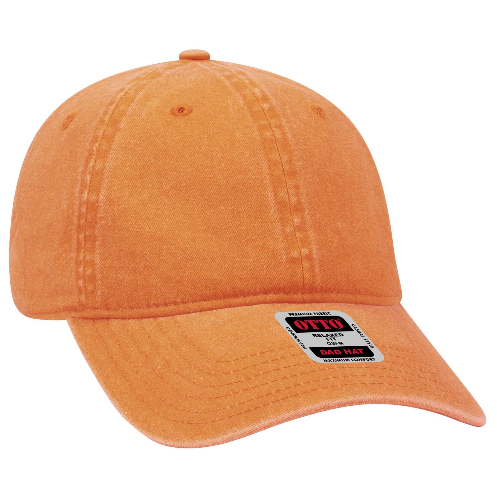 Right View of 056 - Pkn. Orange OTTO CAP 6 Panel Low Profile Dad Hat