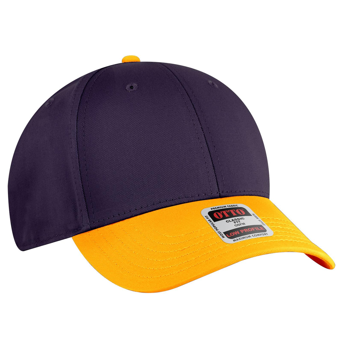 Right View of 061111 - Gld/Pur/Pur OTTO CAP 6 Panel Low Profile Baseball Cap