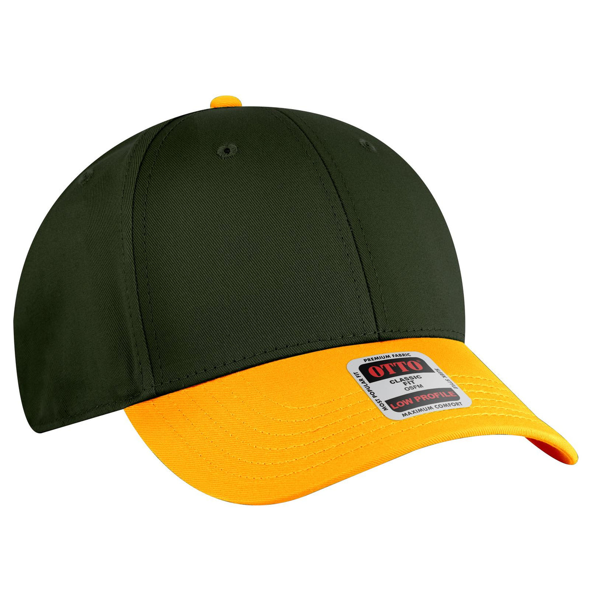 Right View of 061717 - Gld/Dk.Grn/Dk.Grn OTTO CAP 6 Panel Low Profile Baseball Cap