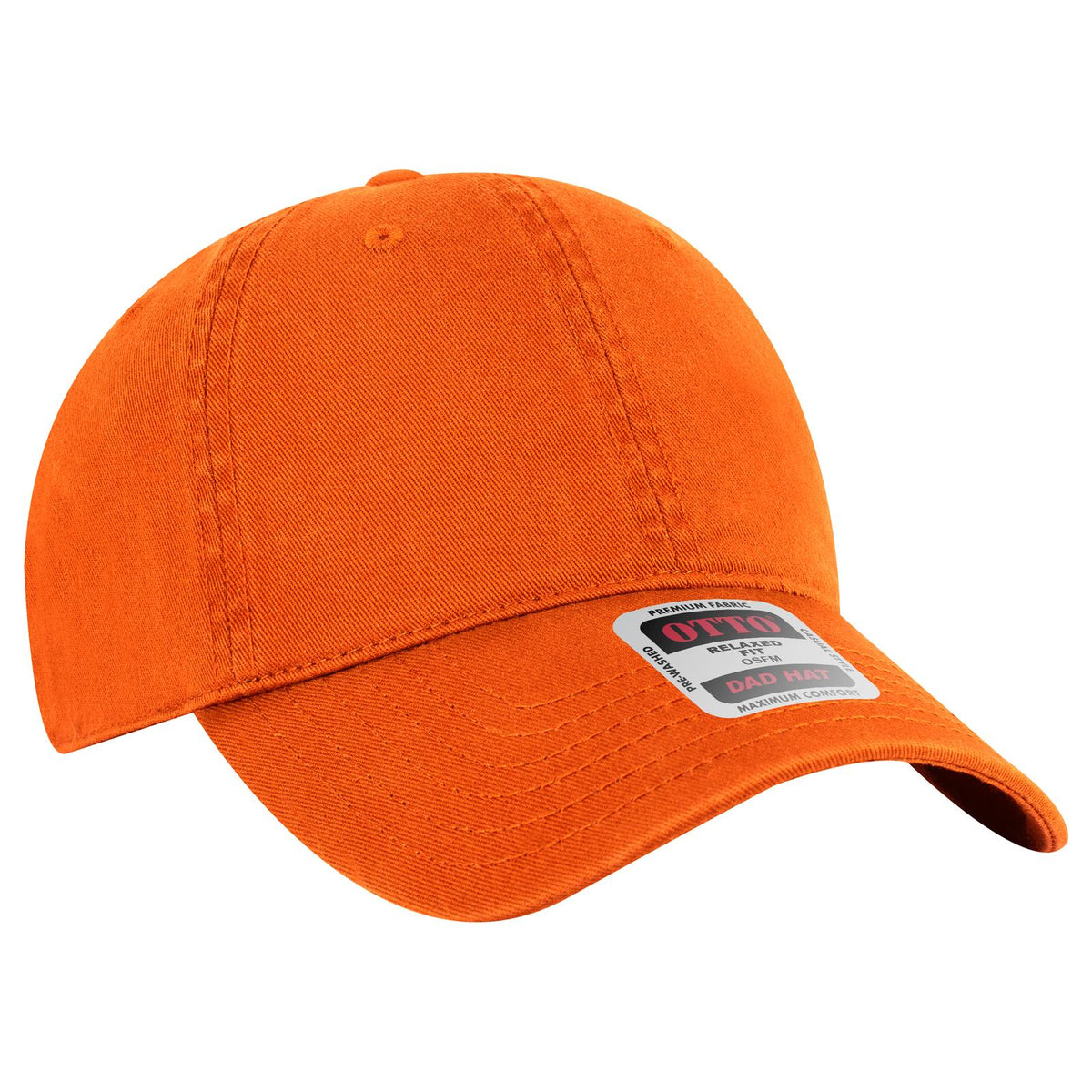 Right View of 062 - Orange OTTO CAP 6 Panel Low Profile Dad Hat