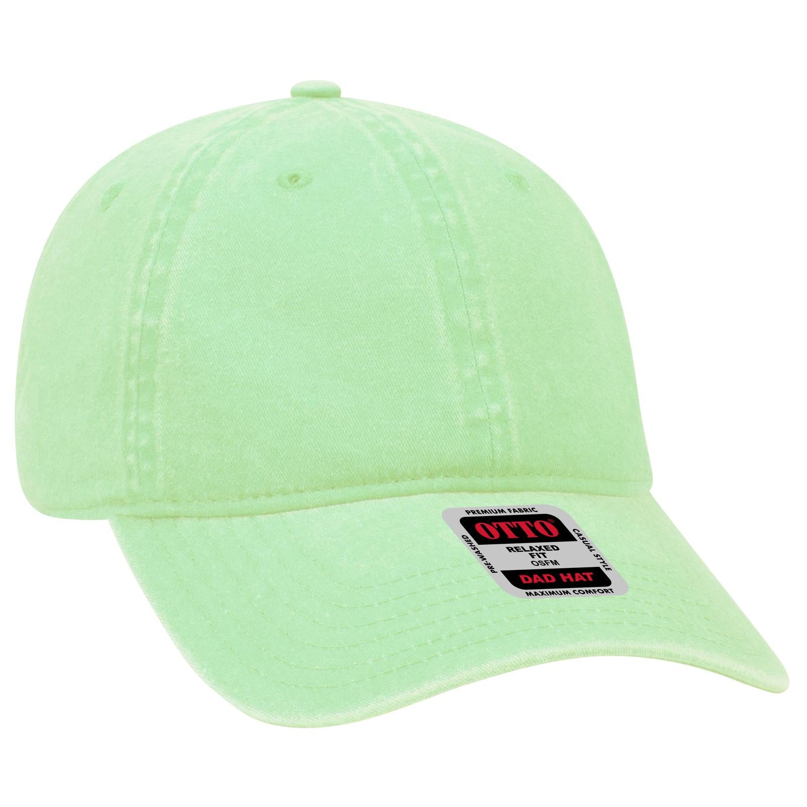 Right View of 066 - Lime OTTO CAP 6 Panel Low Profile Dad Hat