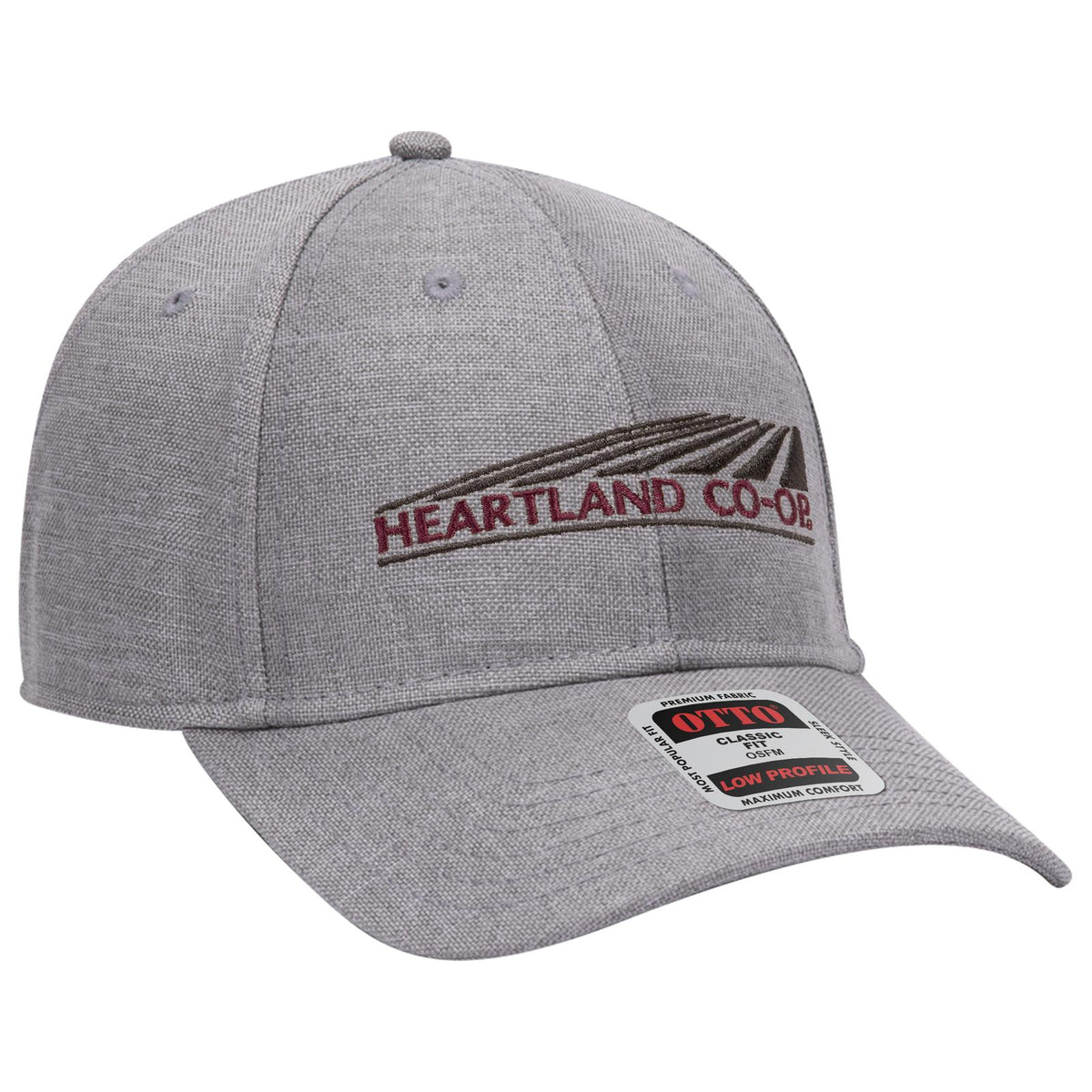 Right View of 074 - Heath. Gray OTTO CAP 6 Panel Low Profile Baseball Cap