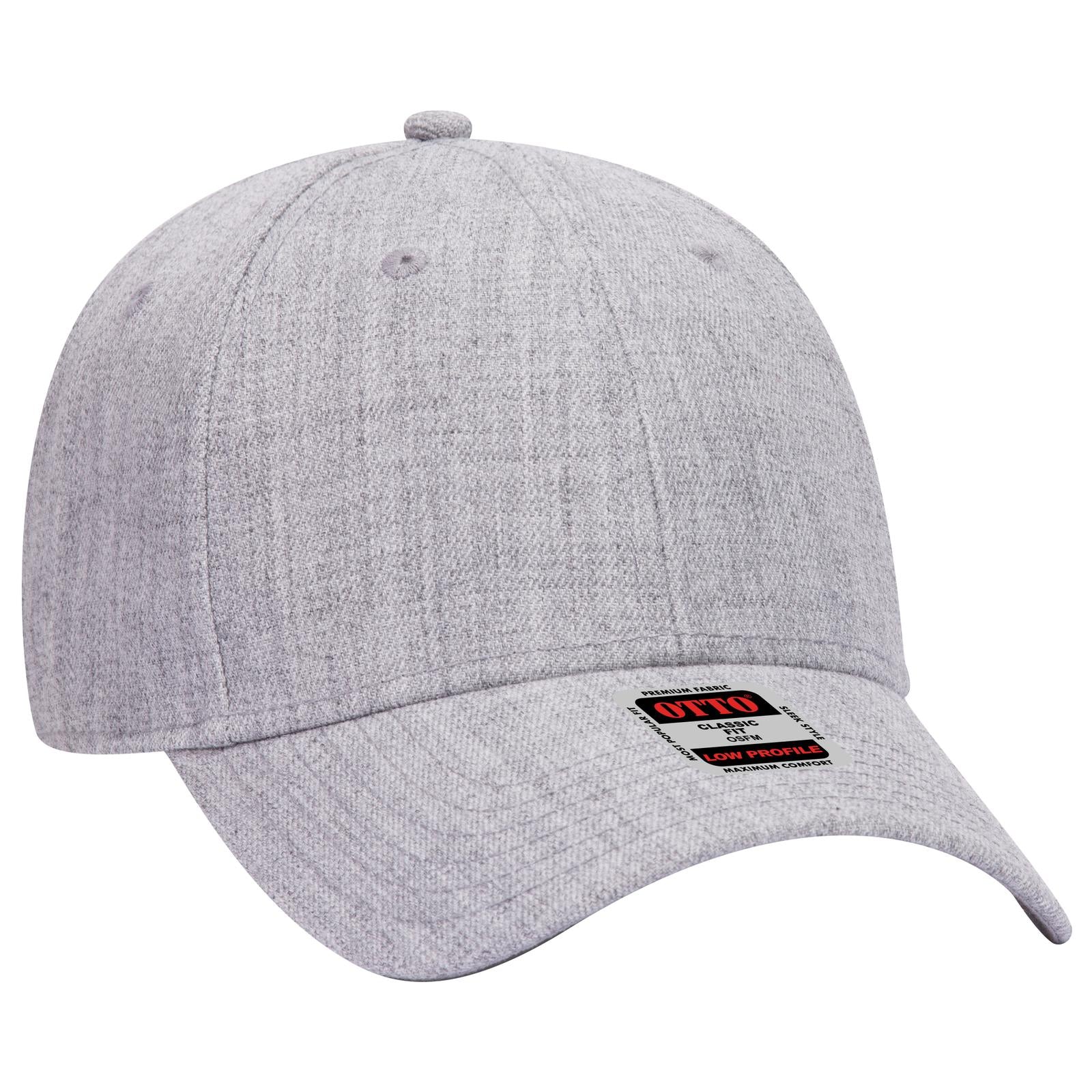 Front View of 074 - Heath. Gray OTTO CAP 6 Panel Low Profile Baseball Cap