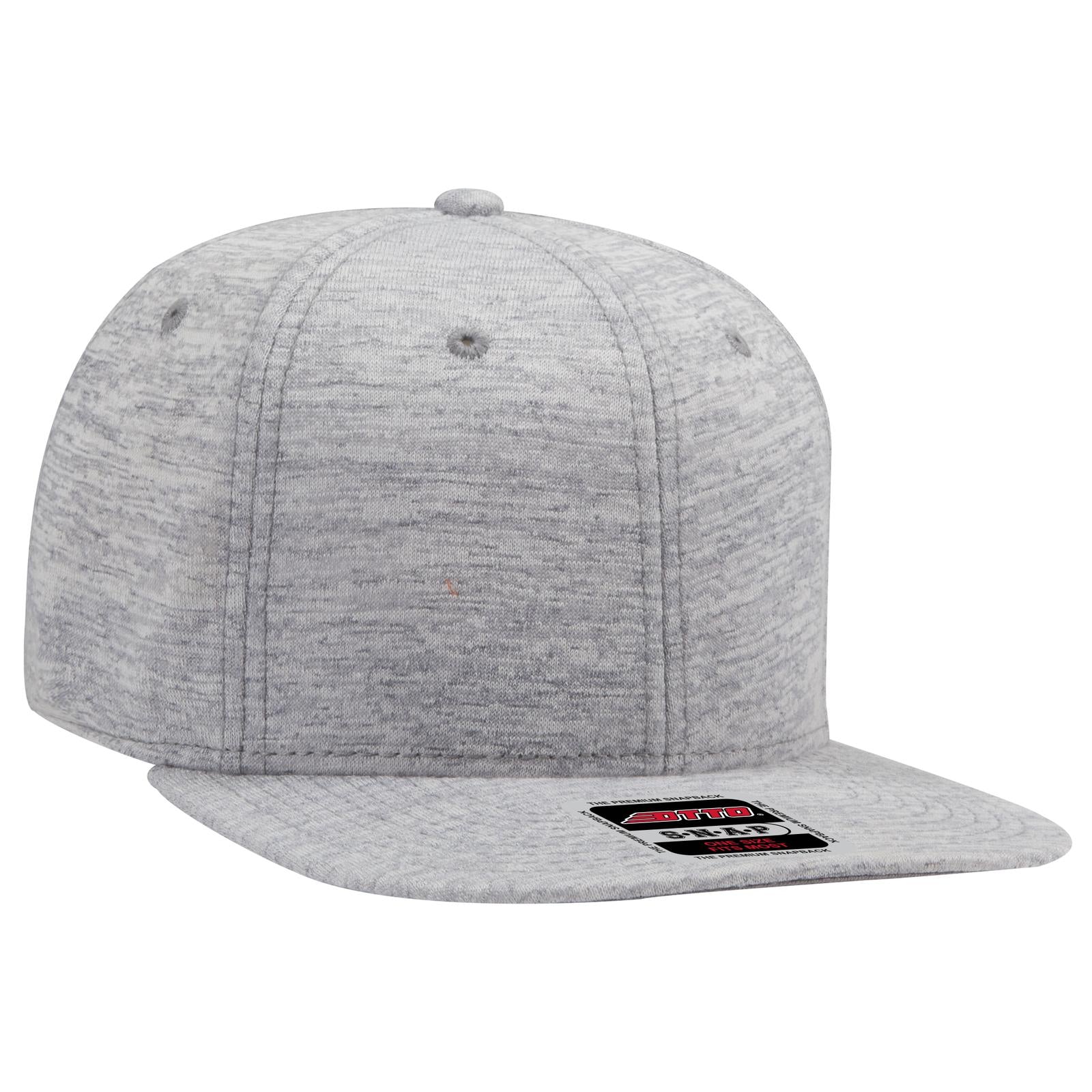 Right View of 074 - Heath. Gray OTTO CAP "OTTO SNAP" 6 Panel Mid Profile Snapback Hat
