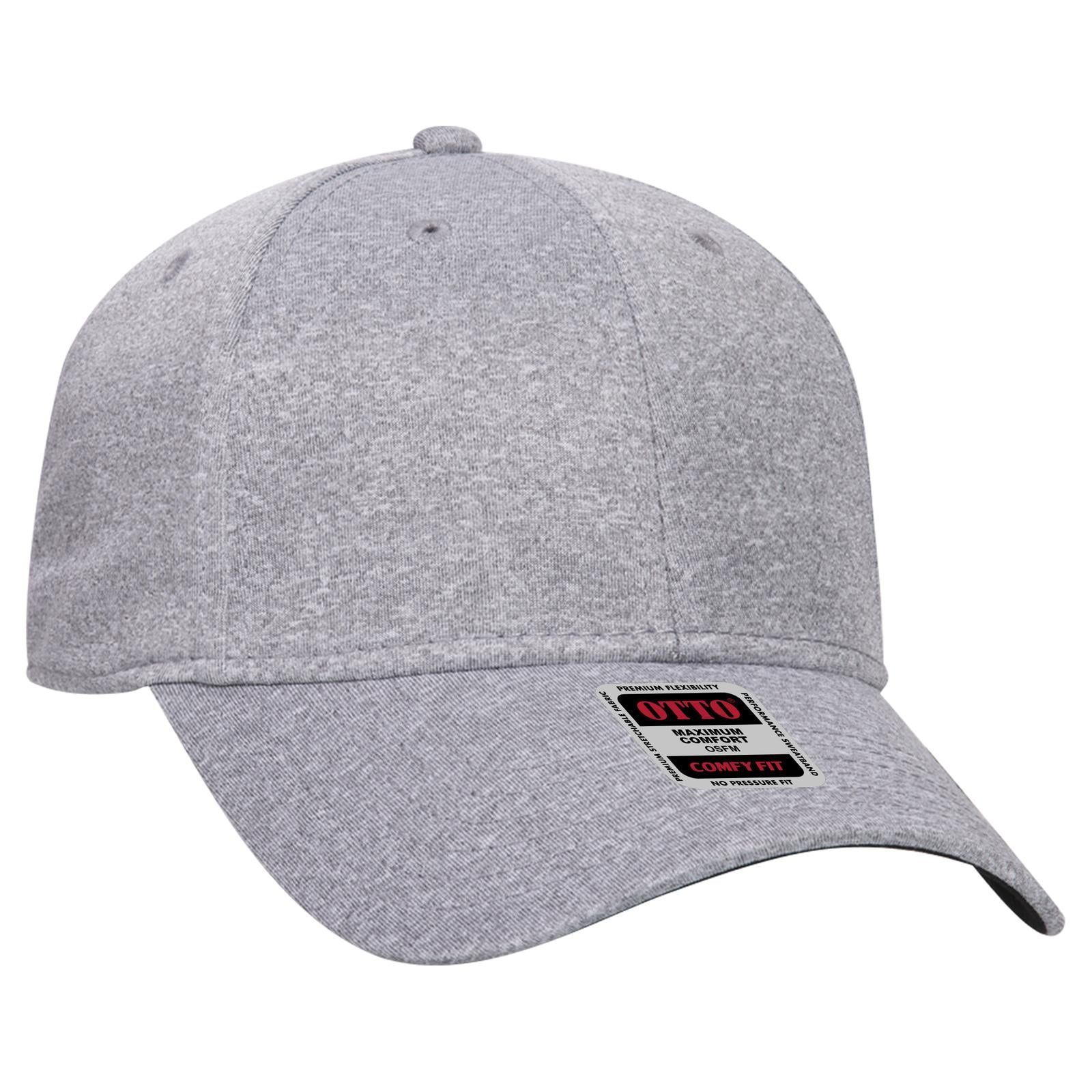 Front View of 074A - Heath. Gray OTTO CAP "OTTO COMFY FIT" 6 Panel Low Profile Baseball Cap