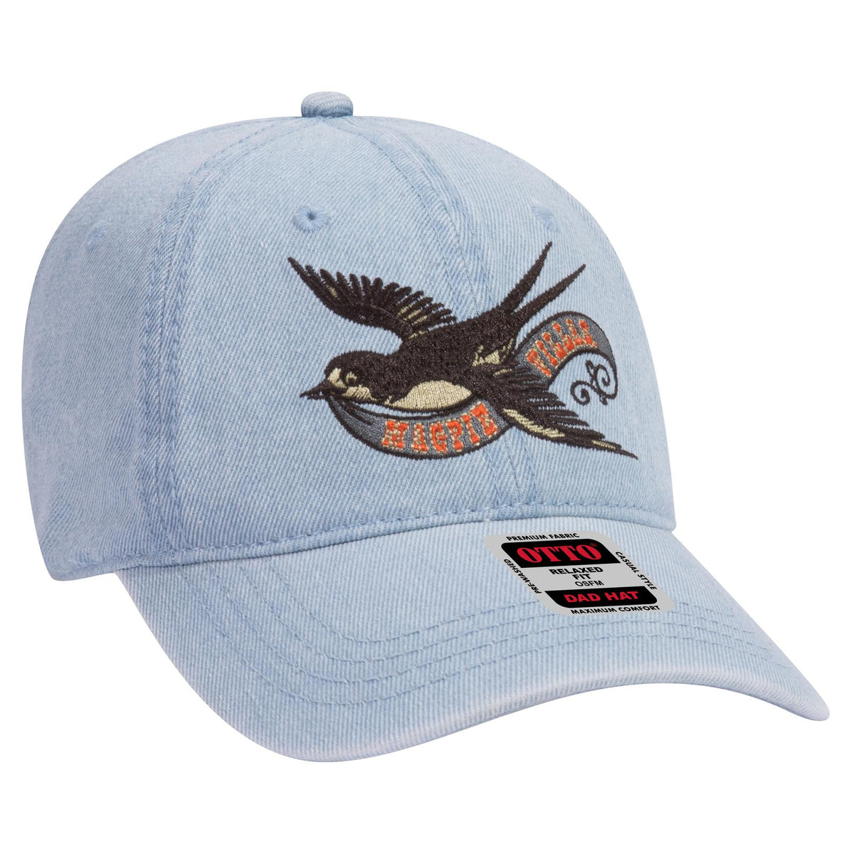 Right View of 075 - Lt. Blue OTTO CAP 6 Panel Low Profile Dad Hat