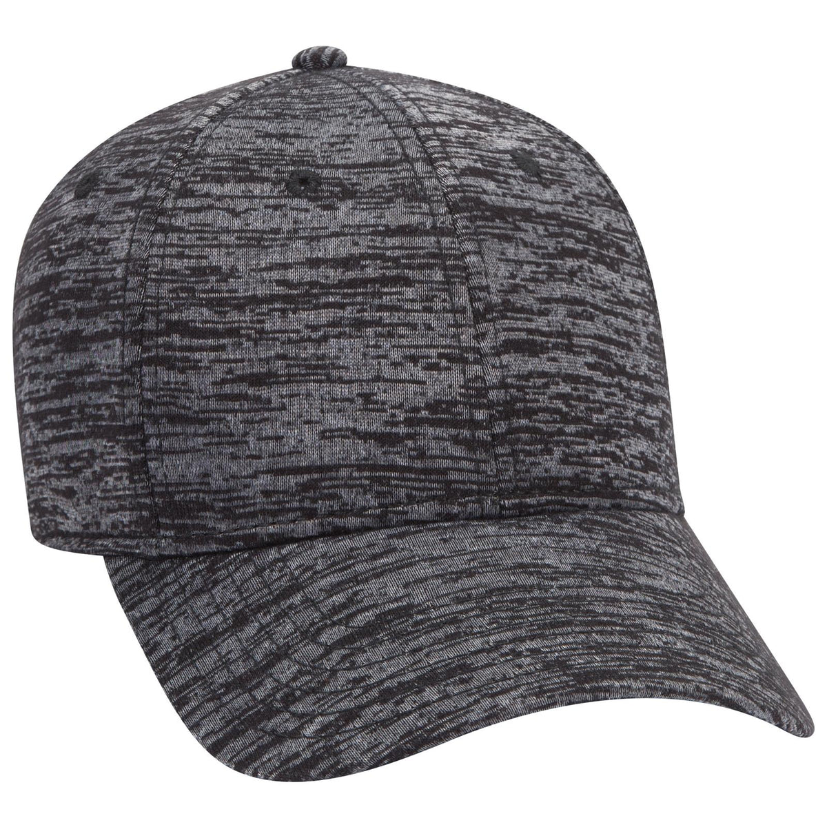 Right View of 080 - Heath. Black OTTO CAP 6 Panel Low Profile Baseball Cap