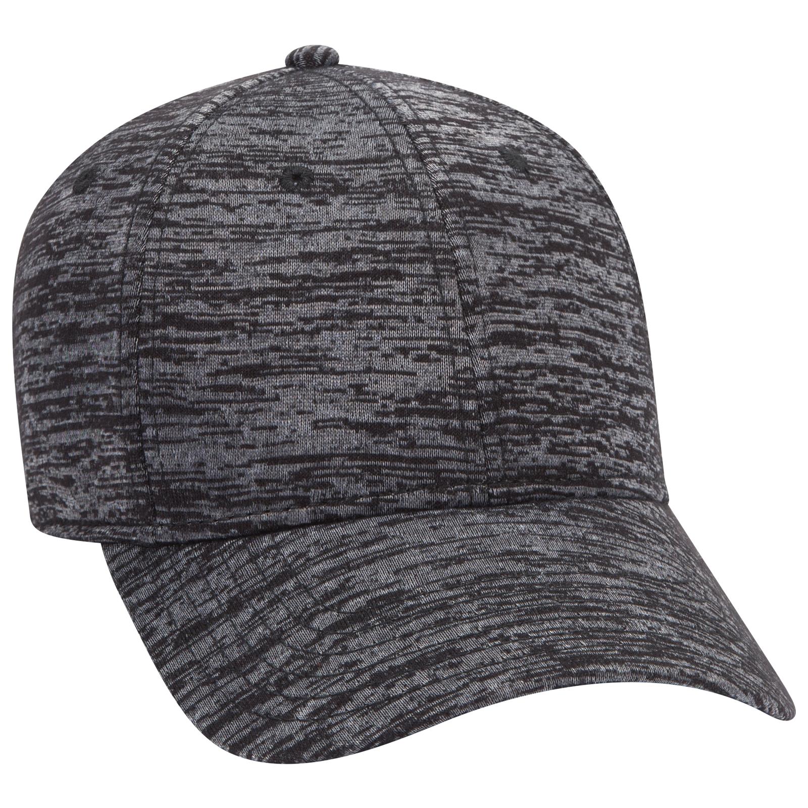 Front View of 080 - Heath. Black OTTO CAP 6 Panel Low Profile Baseball Cap