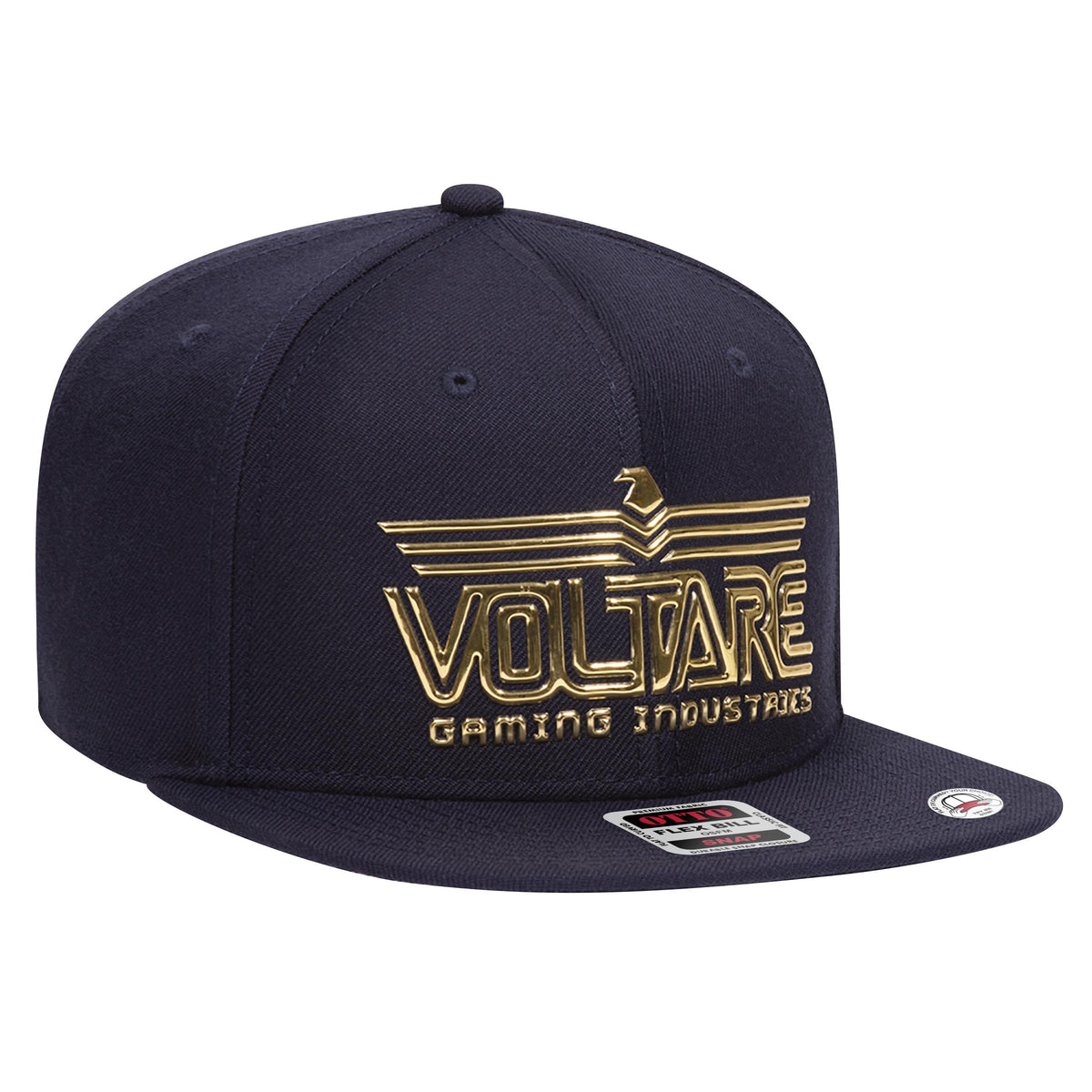 Right View of 080 - Heath. Black OTTO CAP "OTTO SNAP" 6 Panel Pro Style Snapback Hat