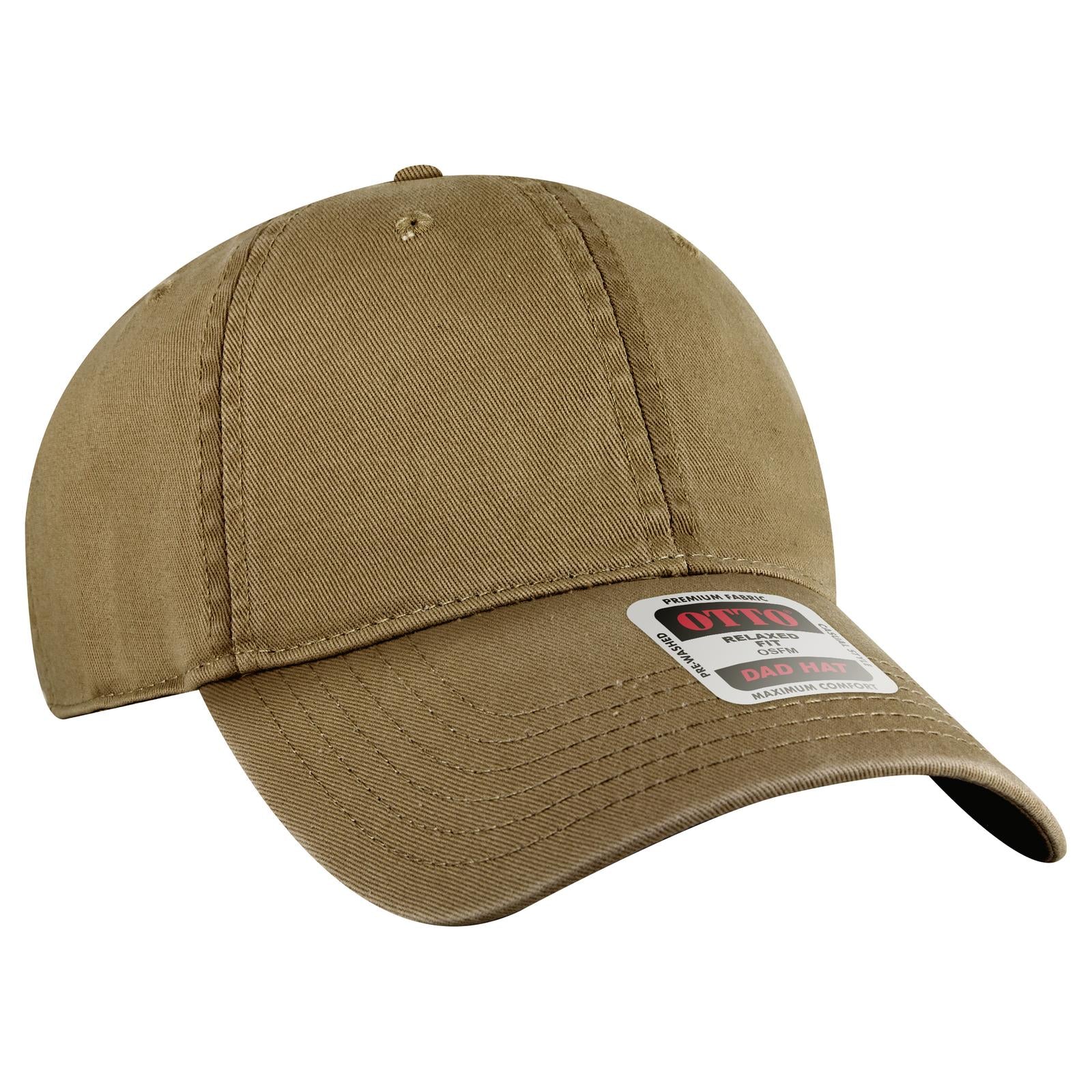 Front View of 084 - Coyote Brown OTTO CAP 6 Panel Low Profile Dad Hat