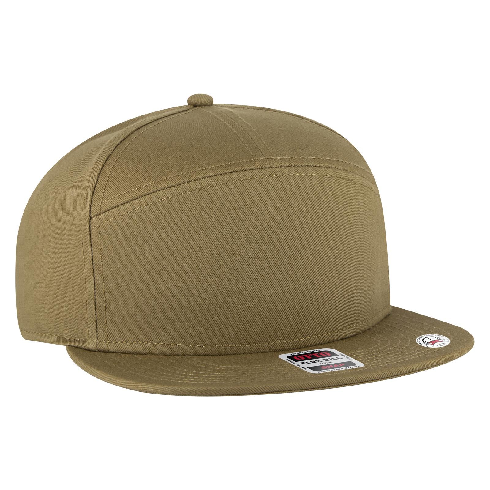 Front View of 084 - Coyote Brown OTTO CAP "OTTO SNAP" 7 Panel Pro Style Snapback Hat