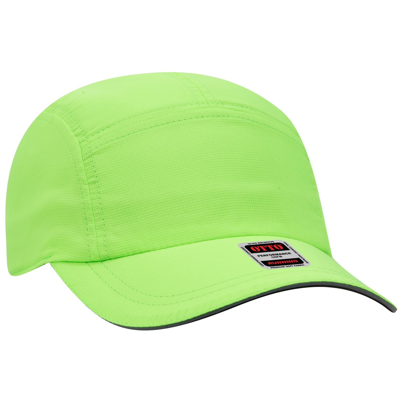 Front View of 088 - N. Green OTTO CAP Reflective 5 Panel Running Cap