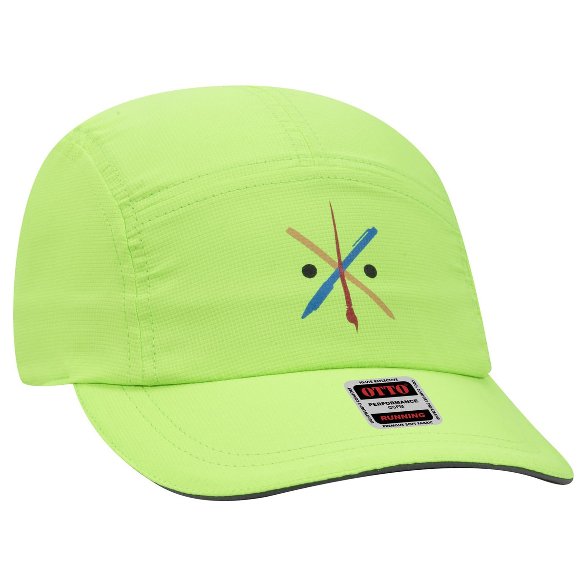 Right View of 088 - N. Green OTTO CAP Reflective 5 Panel Running Cap