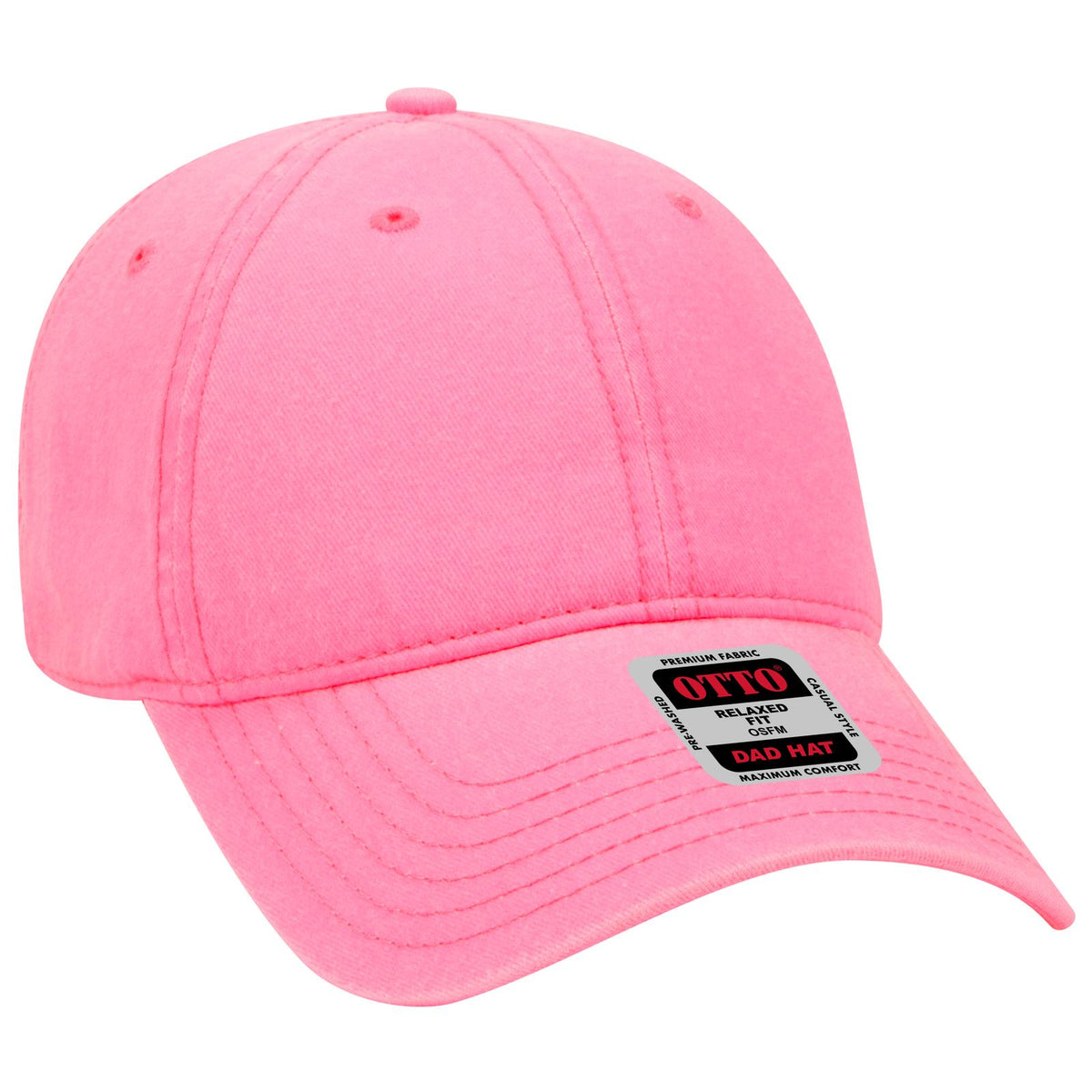 Right View of 089 - N. Pink OTTO CAP 6 Panel Low Profile Dad Hat