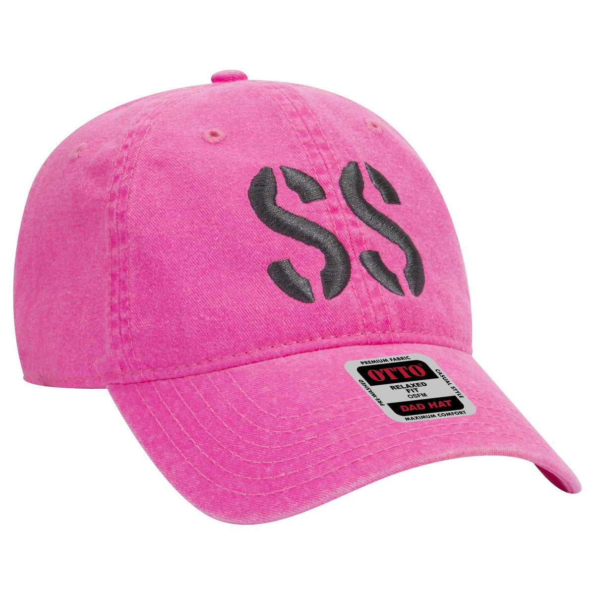 Right View of 089 - N. Pink OTTO CAP 6 Panel Low Profile Dad Hat