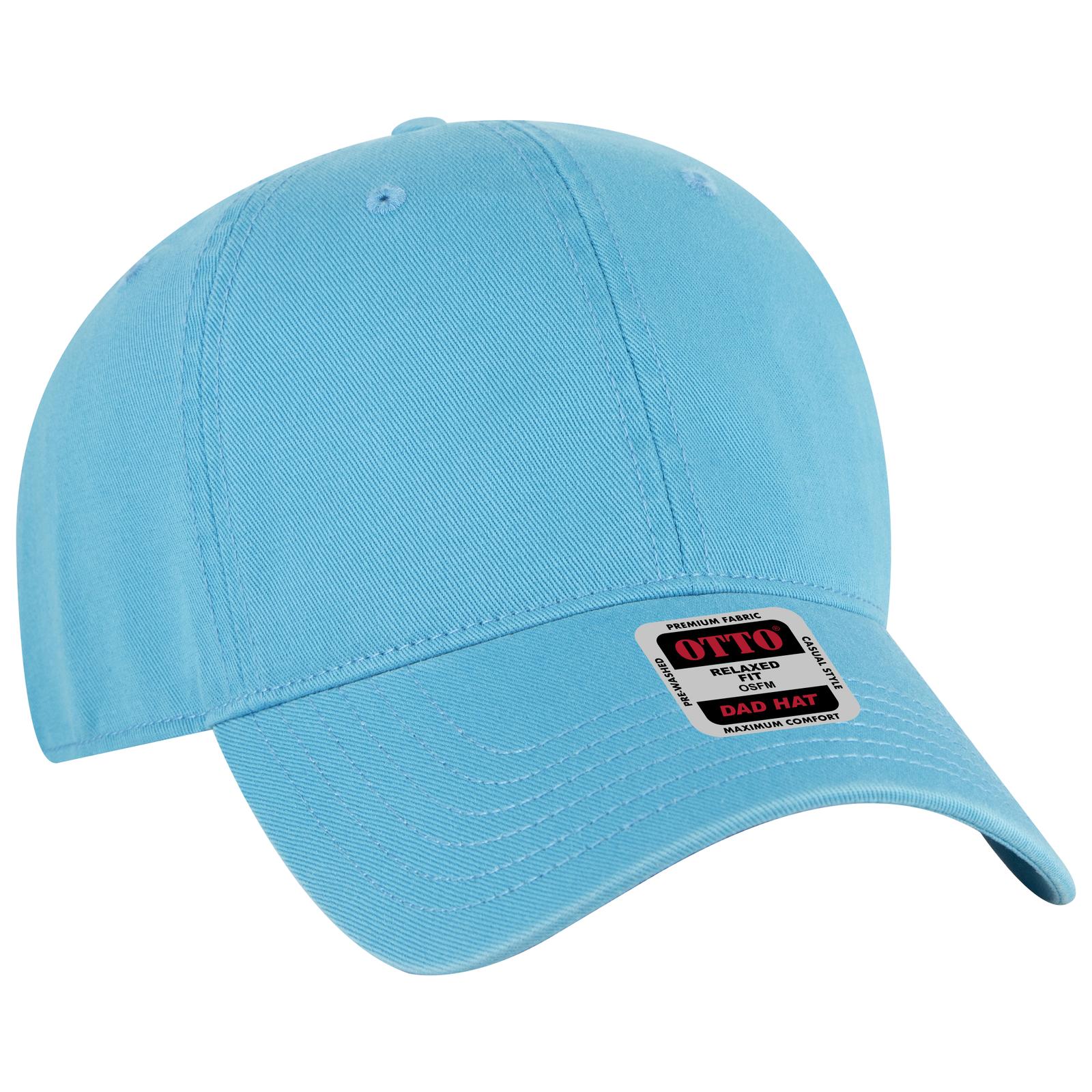Front View of 097 - Aqua OTTO CAP 6 Panel Low Profile Dad Hat